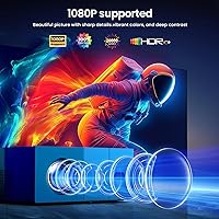 Vista 5 de Proyector con WiFi6 y Bluetooth 5.3 - [Enfoque eléctrico] Proyector y pantalla de películas al aire libre, proyector portátil inteligente YOWHICK