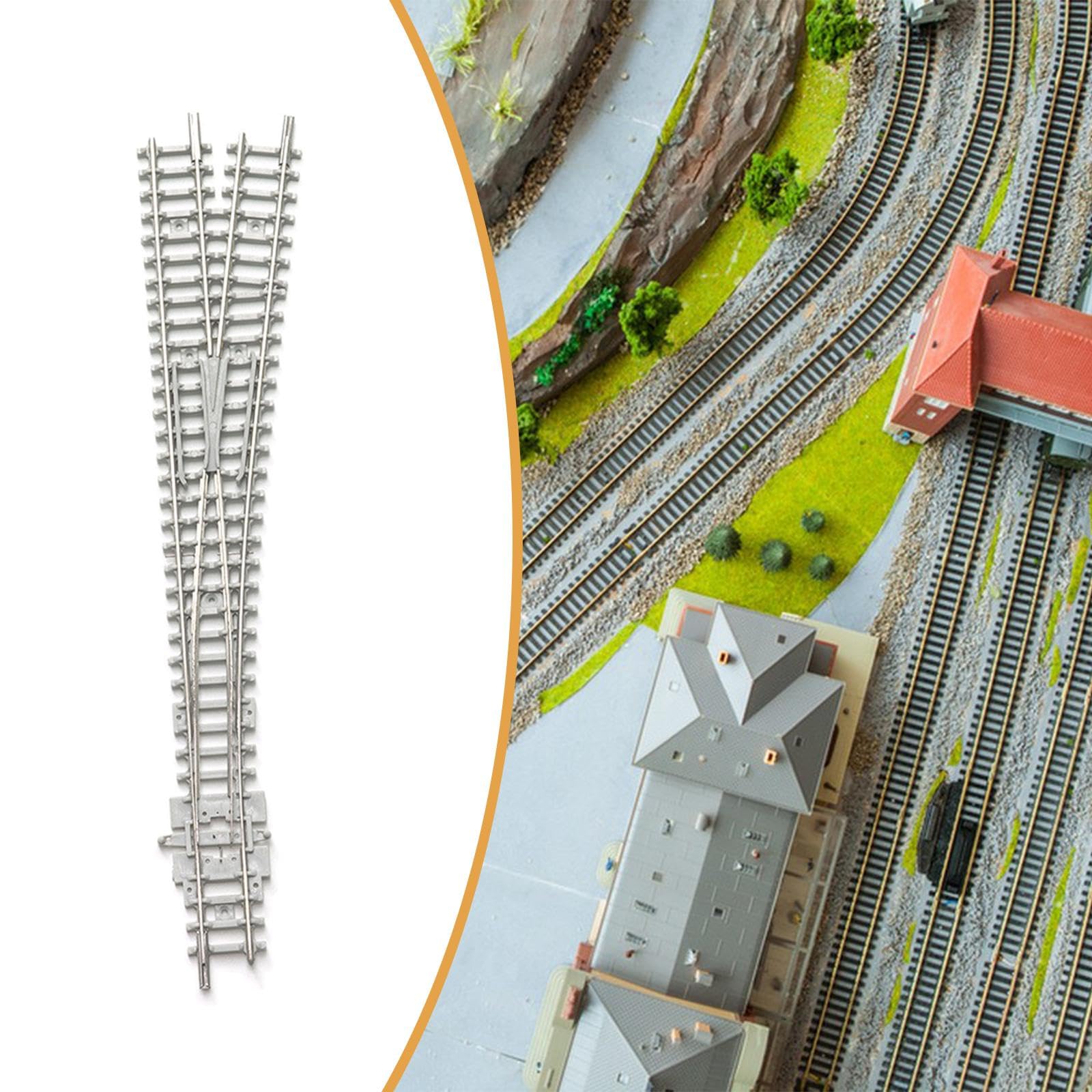 MagiDeal Modelo de Tren, Carril de desvío, Escala N, Calibre 0,9 cm, 19 cm x 1,65 cm, Aspecto Realista, Resistente, Escala 1/160, Cambiar a La Derecha