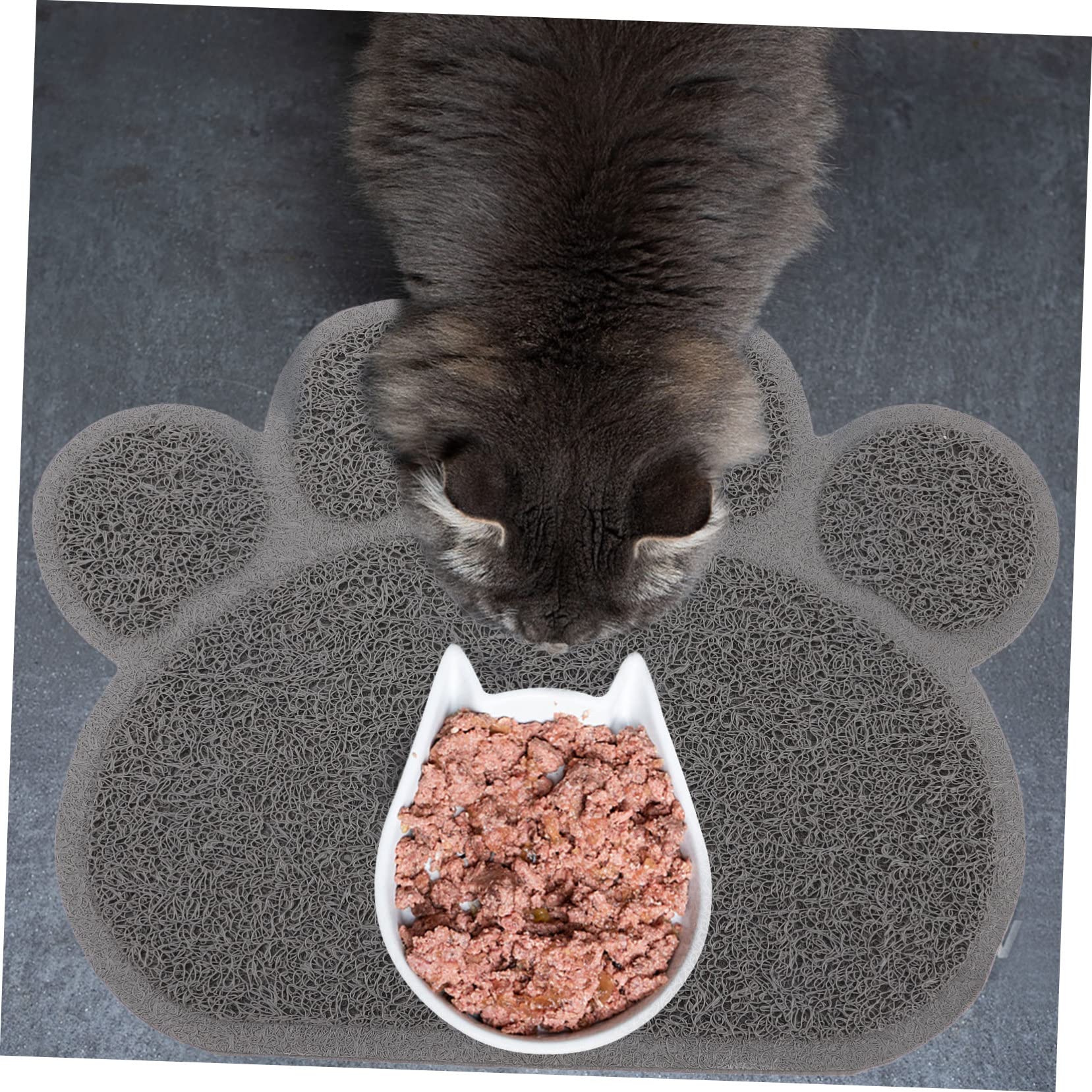 BESPORTBLE 4 Stück katzenfutter pad katzentoilettenauskleidung katzenklo vorlegematte Futtermatte für Haustiere drinnen Wurf katzenstreu rutschfeste Haustiermatte Haustierfuttermatte PVC Grey