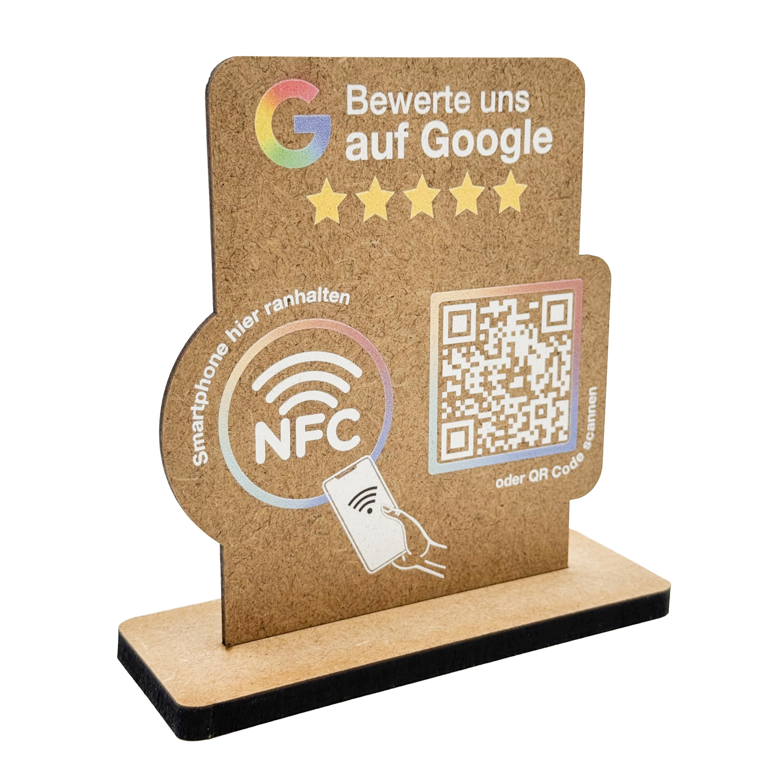 Bewertungs-Aufsteller Mit NFC-Chip Für Google Rezensionen – Vorprogrammiert, Sofort Einsatzbereit – Schwarz