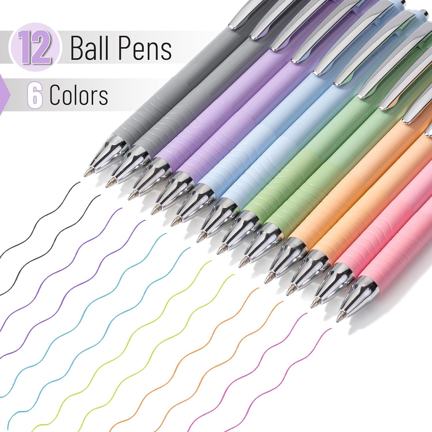 Mr. Pen- Retractable Bible Journaling Pens, 12 Pack, Colorful Ink | Smooth Writing Pen, No Smear, Comfortable Grip, Ideal for Bible Journaling, Note-Taking, Writing & Daily Use