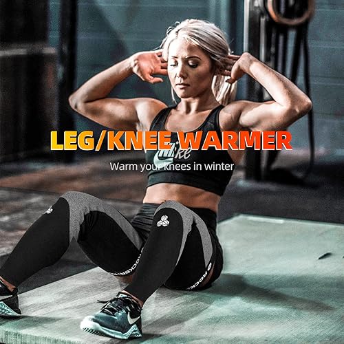 Miniatura 3 de ROCKBROS Calentadores de piernas para ciclismo, correr, para hombres y mujeres, para invierno, clima frío, calentador de piernas, forro polar,