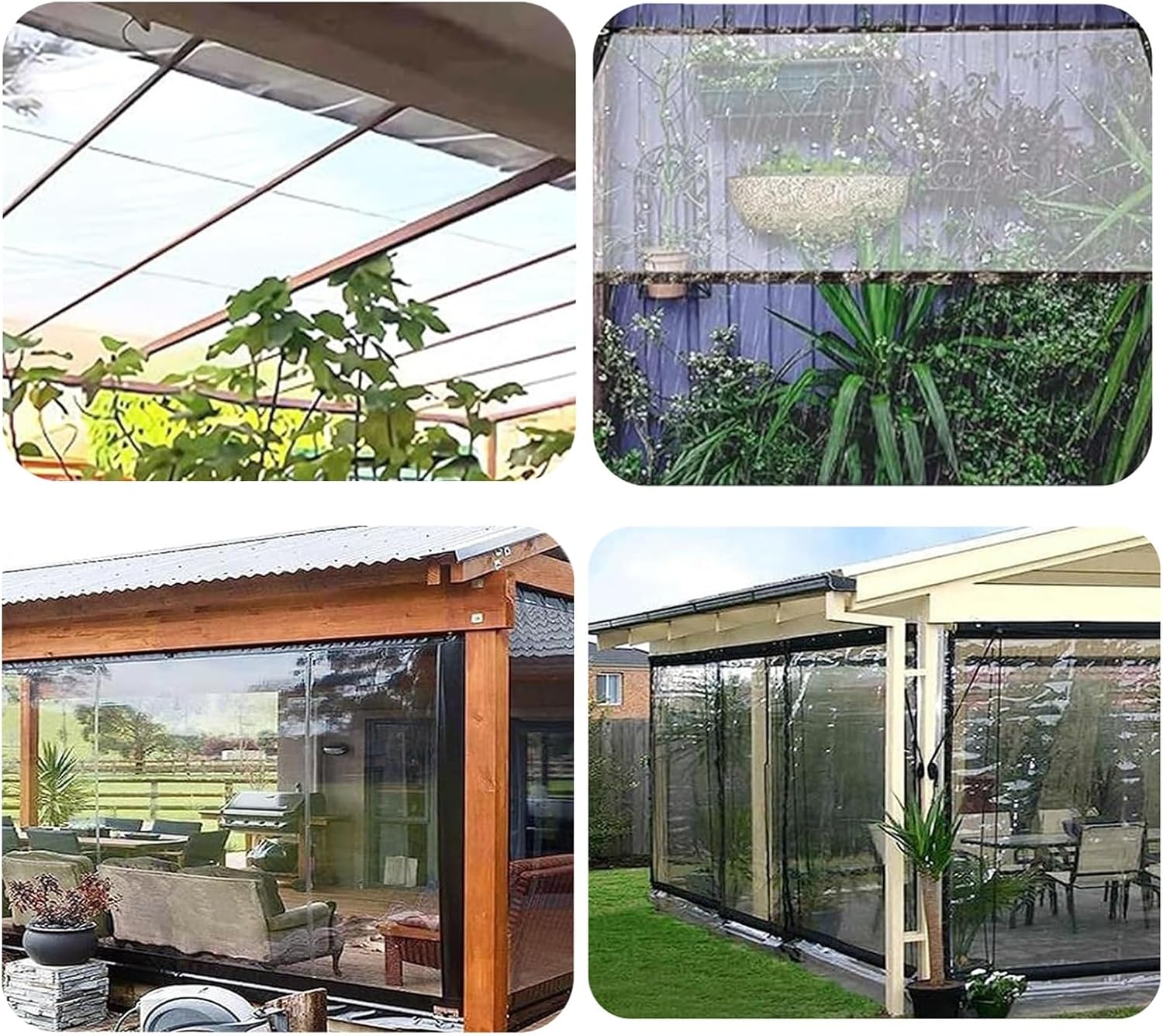 12x16 FT Clear Plastic Tarps - Heavy Duty Waterproof with Eyelets,Rainproof Tarp Plant Cover Tarpaulin Outdoor Transparent Cover,for Greenhouse Ground Covers Chicken Coop