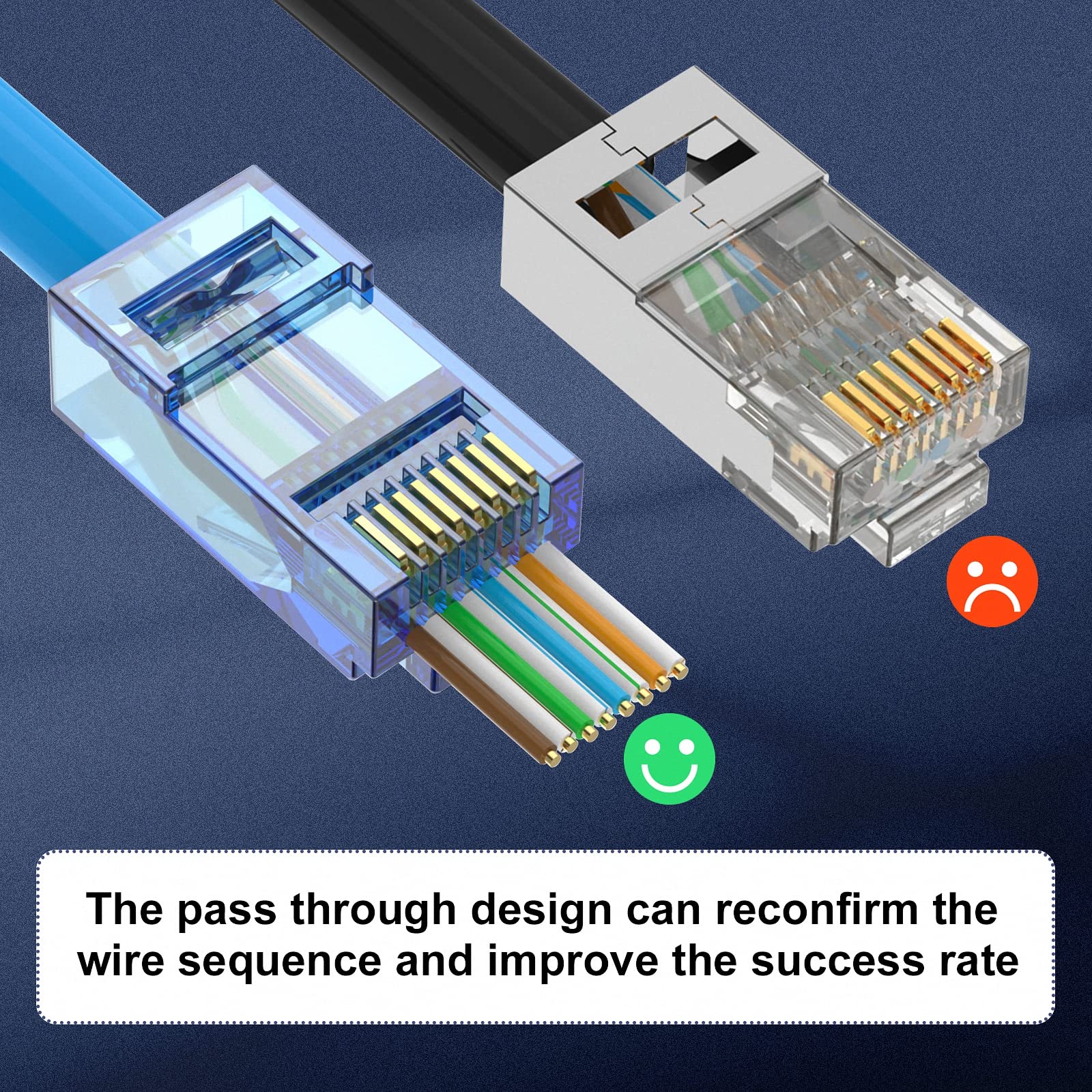VCE UL Listed RJ45 Connector Pass Through Cat6 25 Pack - Image 3