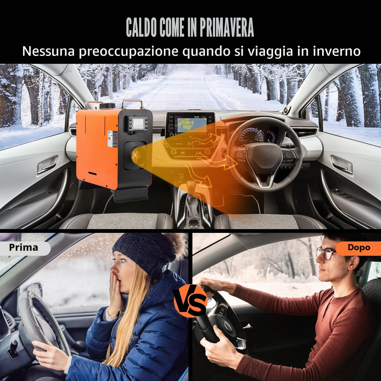 Riscaldatore ad‘aria diesel da 5 kW, riscaldatore d'aria diesel tutto in uno da 12 V con display LCD e telecomando,controllo termostatico intelligente,adatto per furgoni, camper, interni