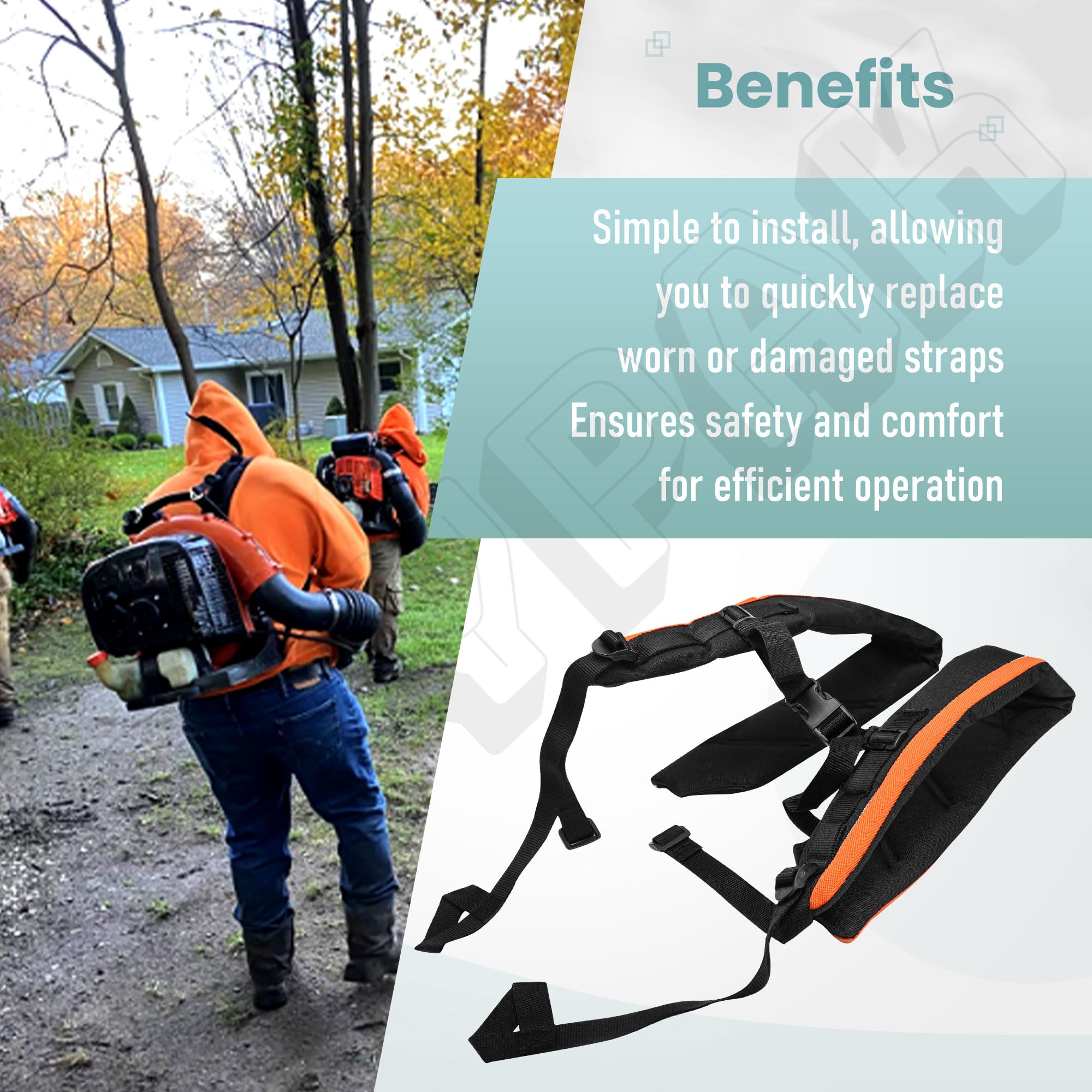 4283 710 9001 - Juego de correas de hombro de repuesto para soplador de mochila Stihl BR800 BR800x y 4283 710 9002