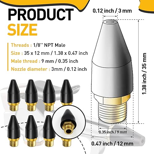 Miniatura 7 de 3 piezas de herramientas de aire de goma para punta de boquilla de aire, pistola de soplado punta de goma para herramienta de aire, piezas de