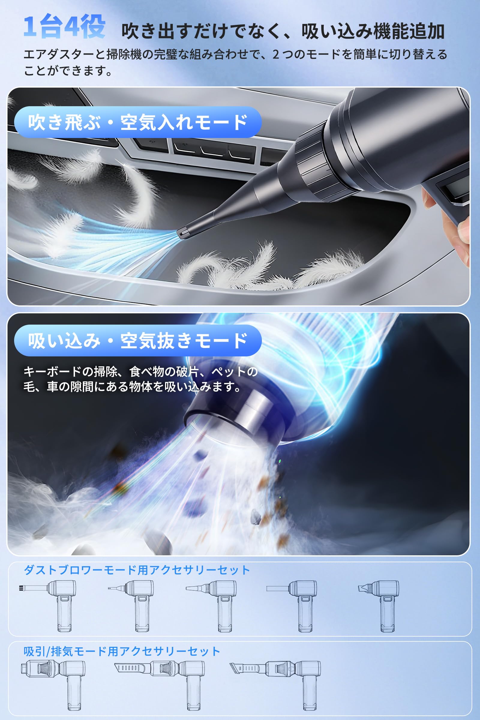 Amazon.co.jp: 【家電批評ベストバイ受賞】エアダスター 電動ブロワー