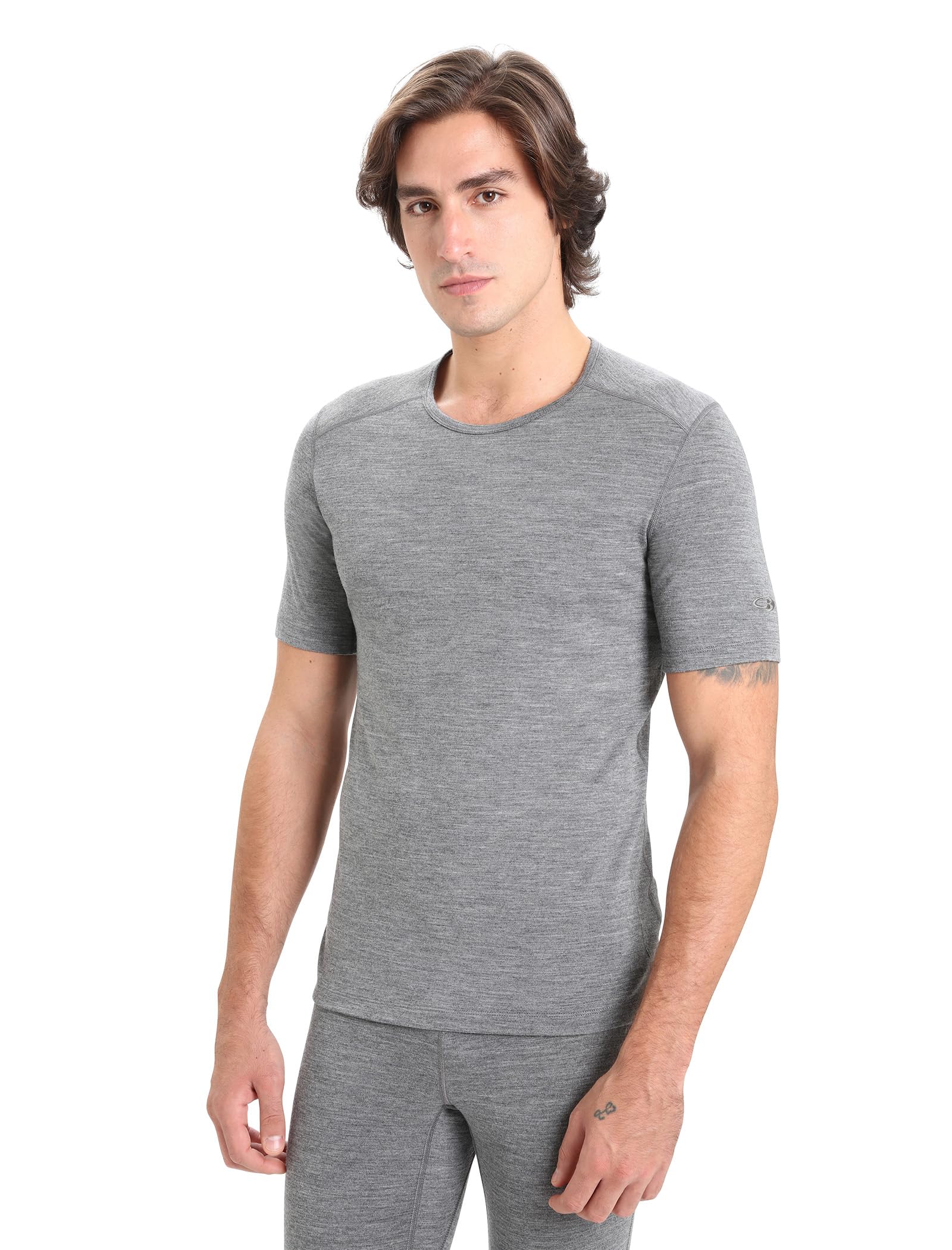 Icebreaker 200 Oasis Short Sleeve Thermal Cold Weather Base Layer Crew T-Shirt 200 Oasis Camiseta de Manga Corta térmica para Clima frío Hombre (Pack de 1)