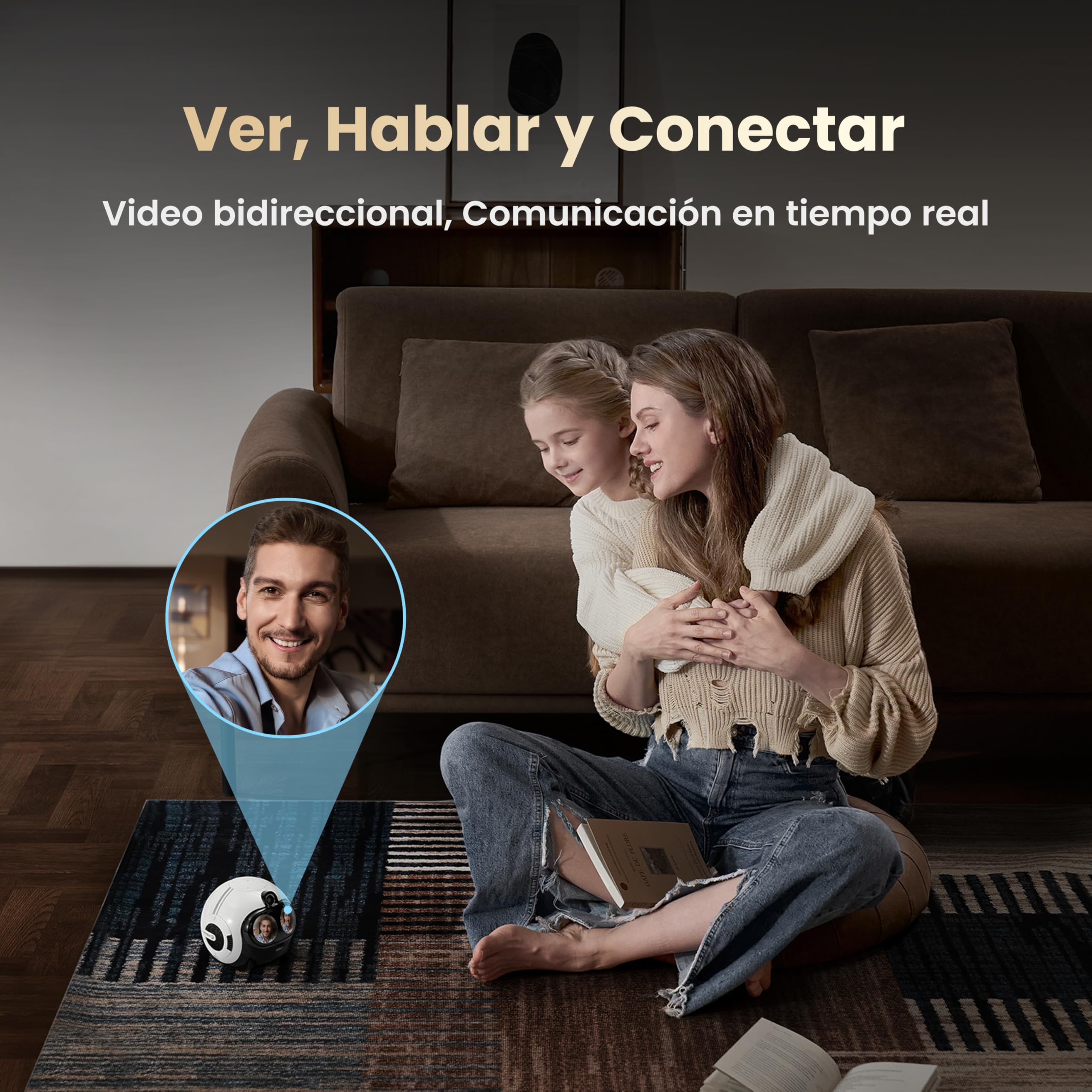 Enabot EBO MAX FamilyBot – Robot Cámara 4K con IA Multimodal, Interacción Personalizada, Vídeo Bidireccional, Recorridos Automáticos y Memoria Adaptativa – para Familia y Mascotas