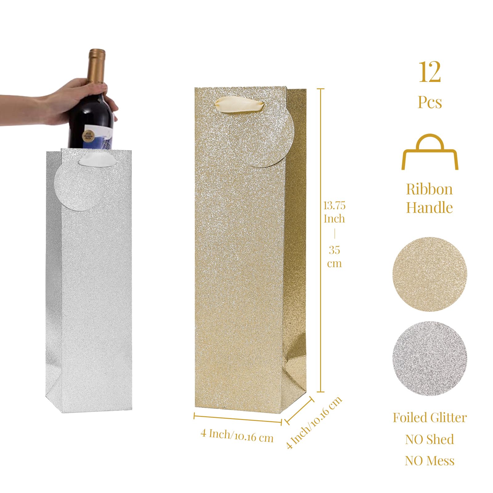 PAPER FAIR Lot De 12 Sacs Cadeaux De Noël En Vrac, Rouge