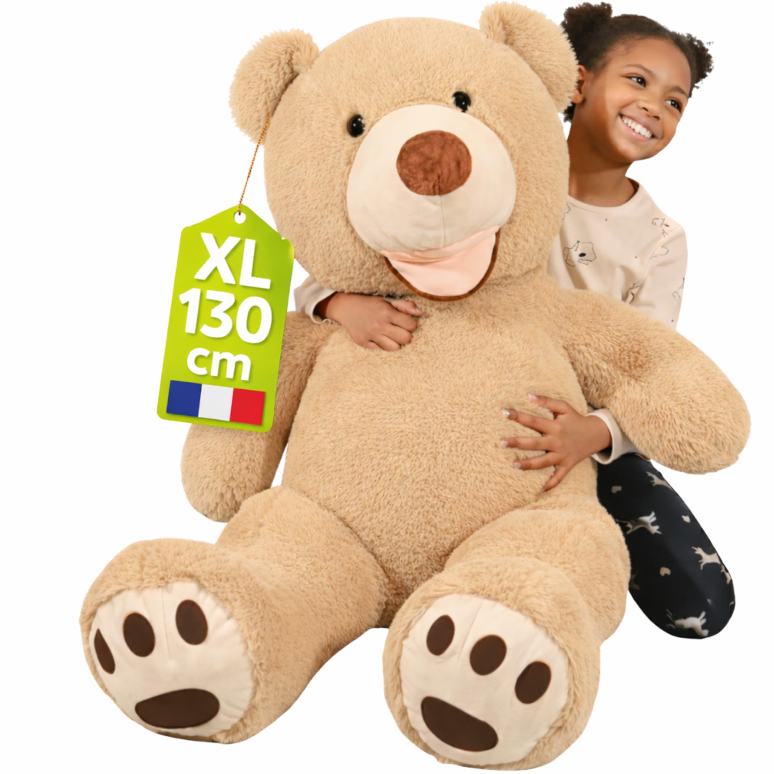 Bananair Nounours Gigantyczna pluszowa zabawka od 100 do 340 cm; Teddy Bear Duży Puchatek XXL Zabawka dla dzieci (130 cm)