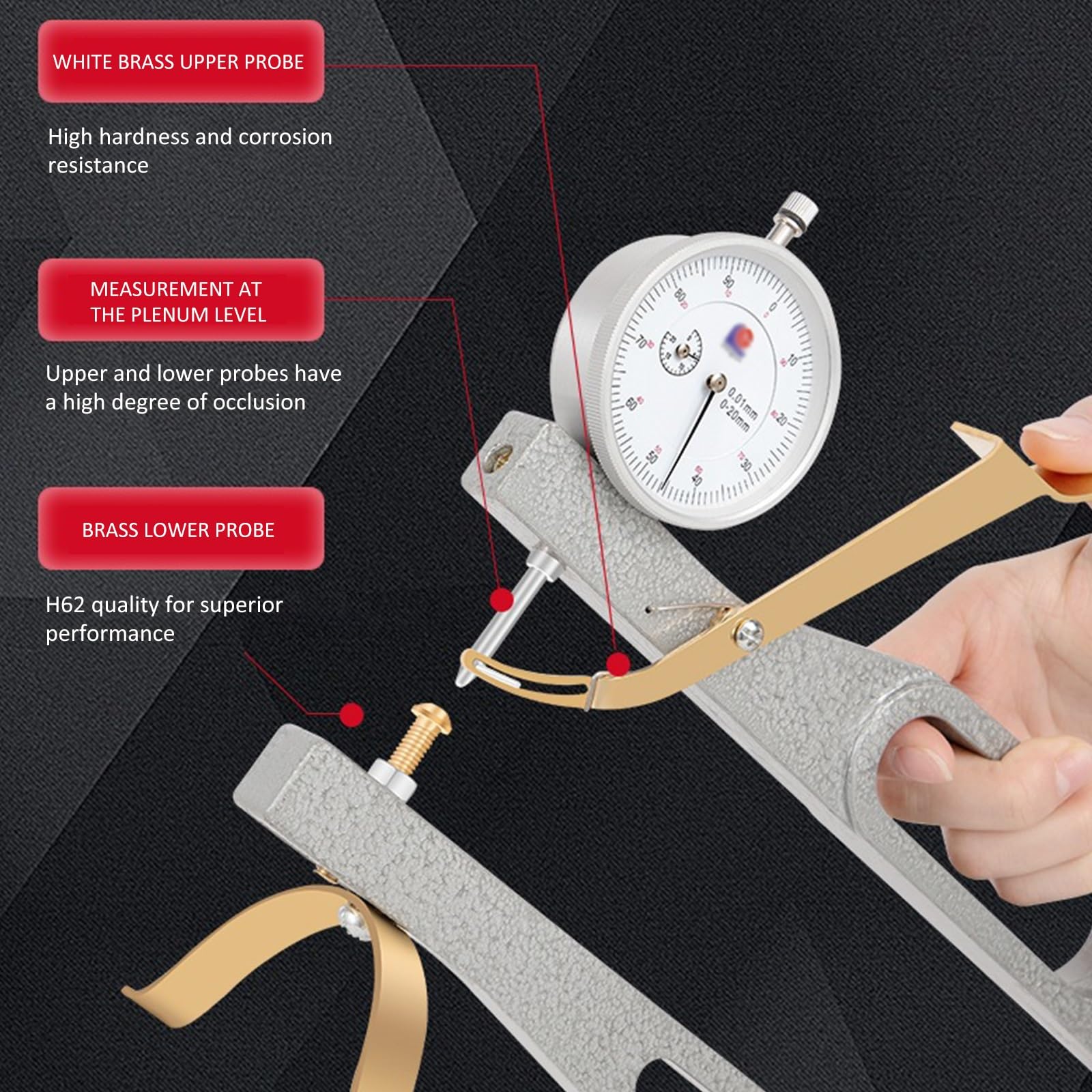 Präzisions-Violinen-Dickenmessgerät mit 0,01 mm Genauigkeit, ideal für Geigenbauer, zum Basteln von Violinen, Bratschen, Cellos und Kontrabässen