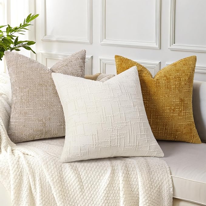 Set 2 Fundas Almohadas Chenille 50x50 cm Cuadradas Modernas miniatura 4