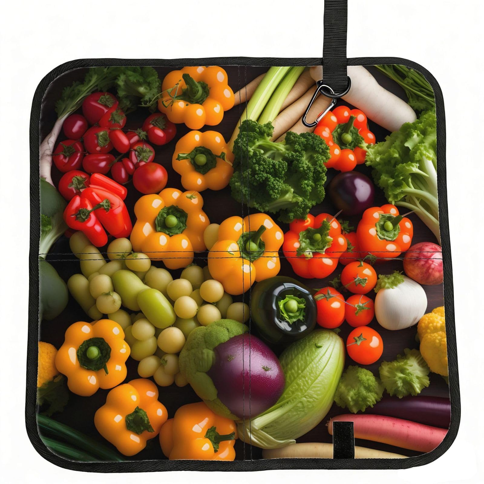 NImongt Variety Fresh Vegetables Fruits Print Portable Chair Pad Foldable Seat Cushion Outdoor Seating Office Picnic Camping