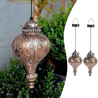 Solar Moroccan Lantern Outdoor Garden Decor(2 Pack) Solar Lanterns Outdo...