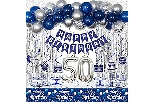 50th Birthday Decorations Blue and Silver, the Perfect Touch for Your Special Day