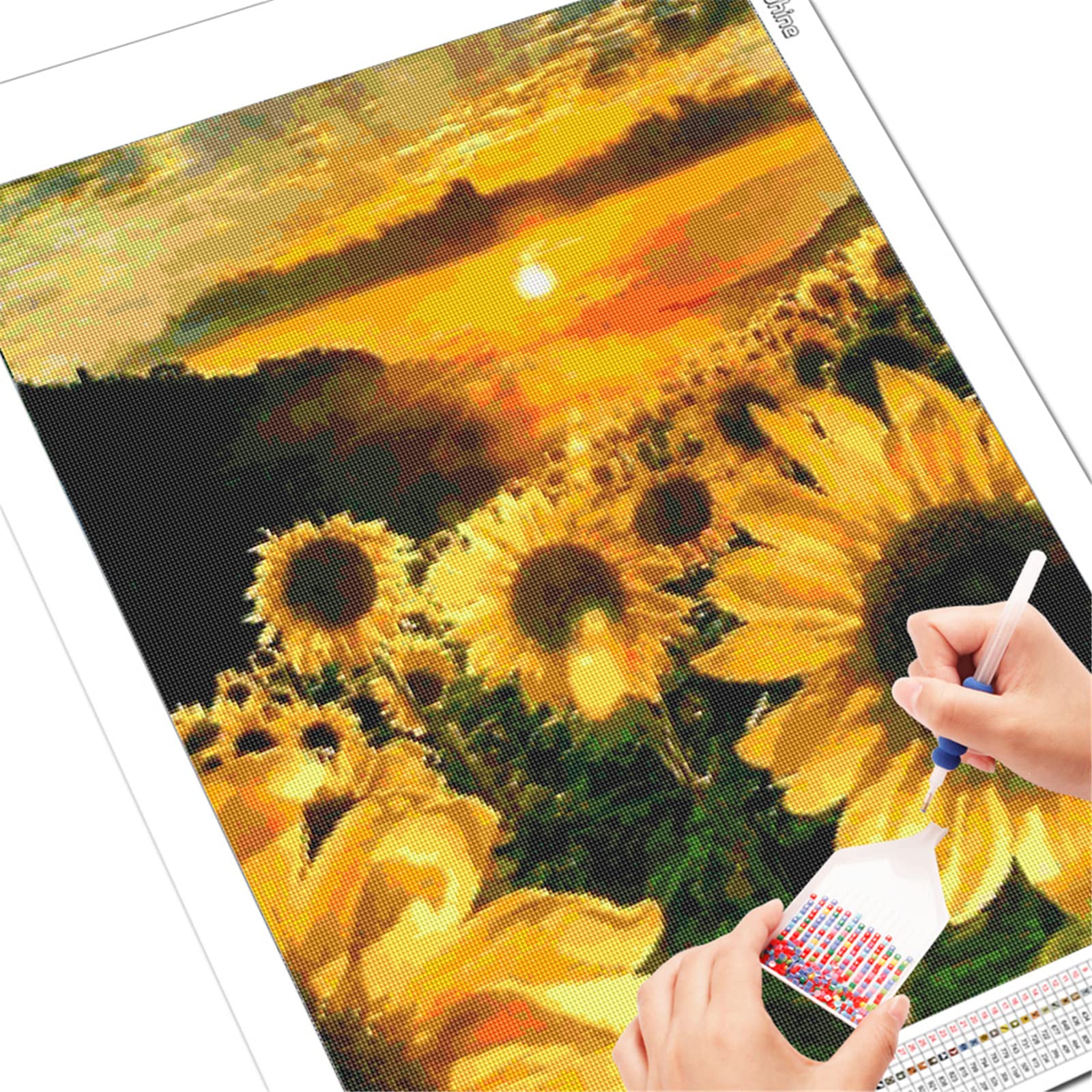 5D Diamant Painting Feuer Phoenix 50x100cm - Vollständiges DIY Kit Mit Strasssteinen