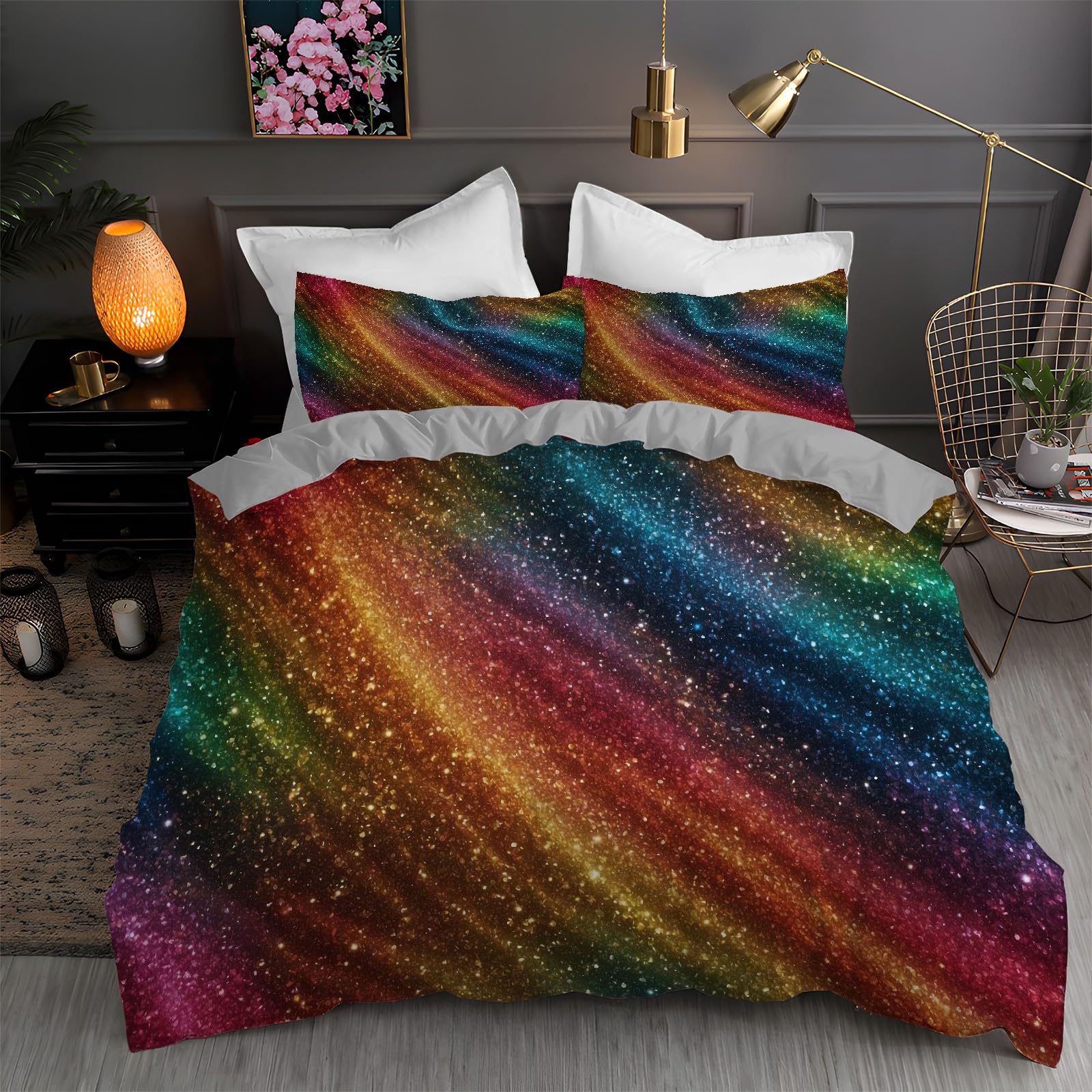 Housse de couette 200x200 cm avec 2 taies d'oreiller 65x65 cm - Modèle Colorato