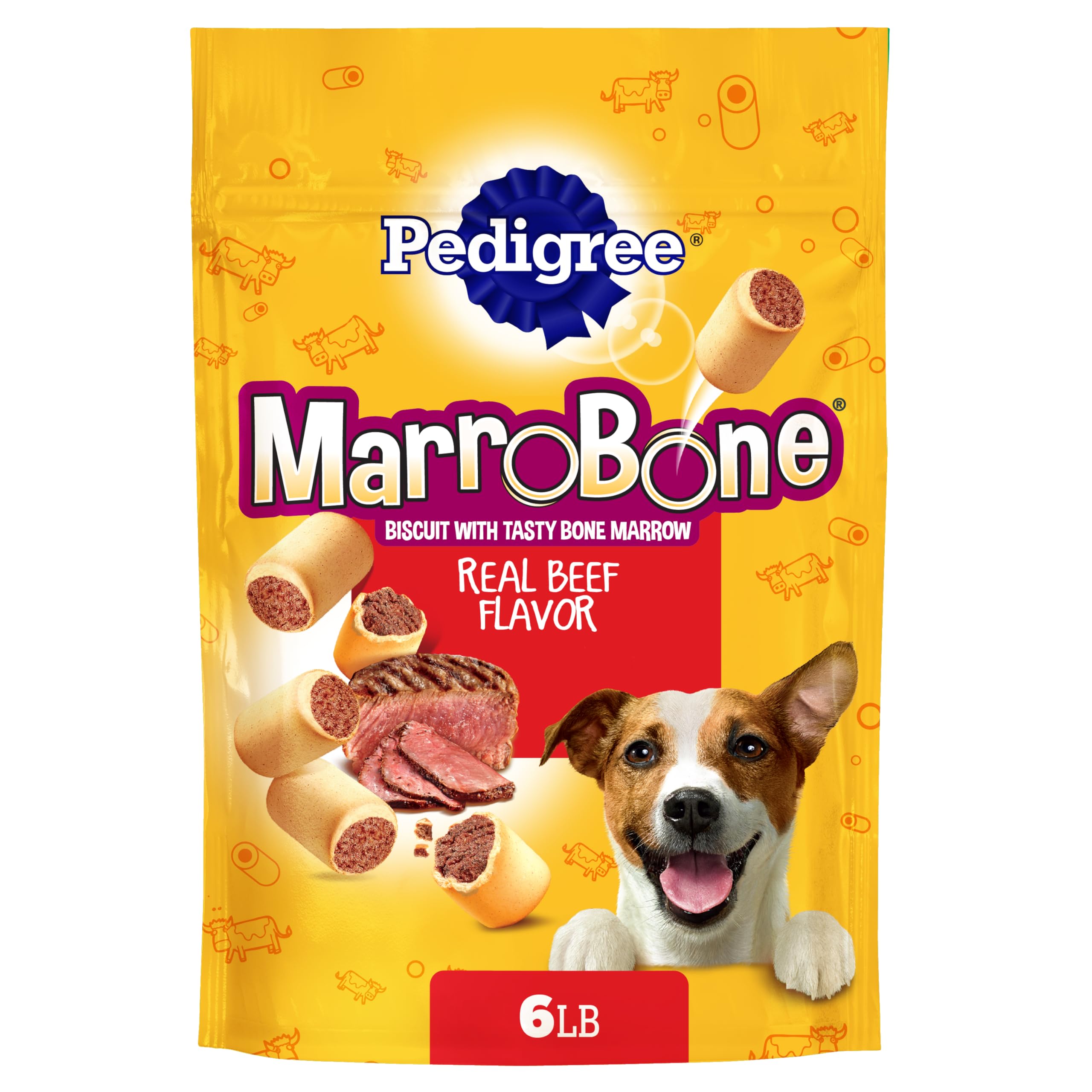 Dry Dog Treats MarroBone, Real Beef Flavor, Bone Marrow Dog Treats, 6 lb. Bag (Pack of 1)