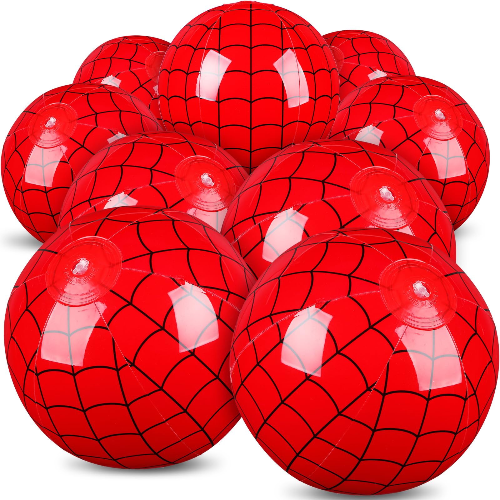Hollowfly 12 Pack Spider Web Themed Beach Ball for Kids 7.87