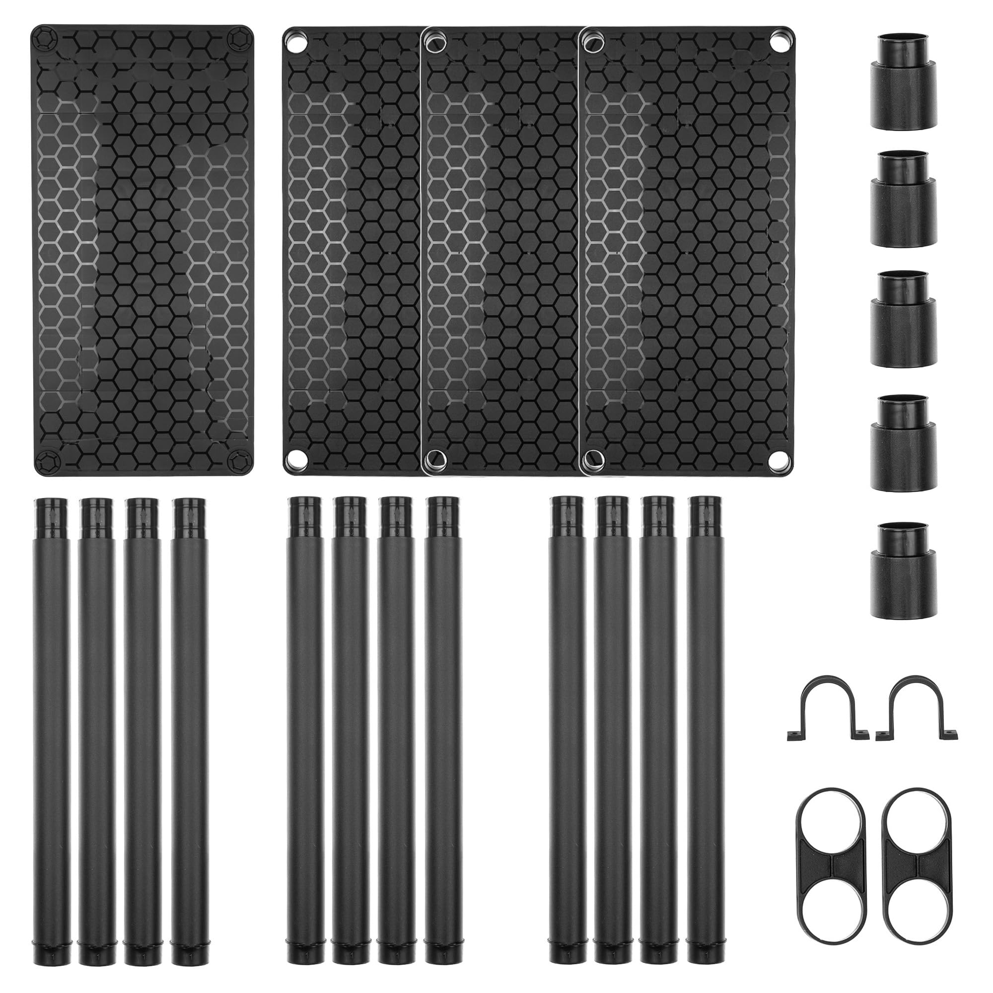 KADAX Estantería de plástico para cargas pesadas, 132 x 58 x 28 cm, estantería de plástico con 4 estantes, para taller, trastero, garaje