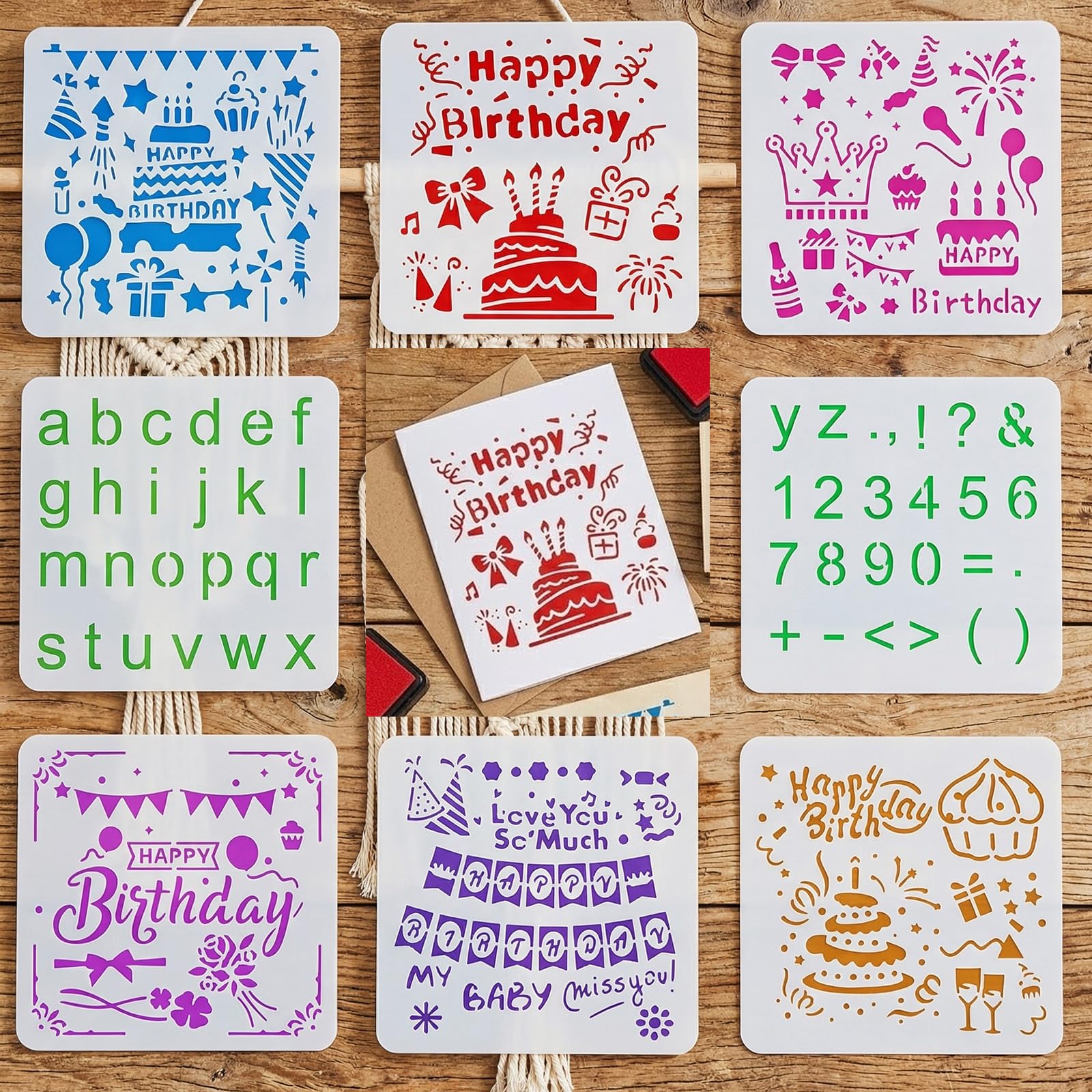 Plantillas de cumpleaños para manualidades en álbumes de recortes y repostería casera