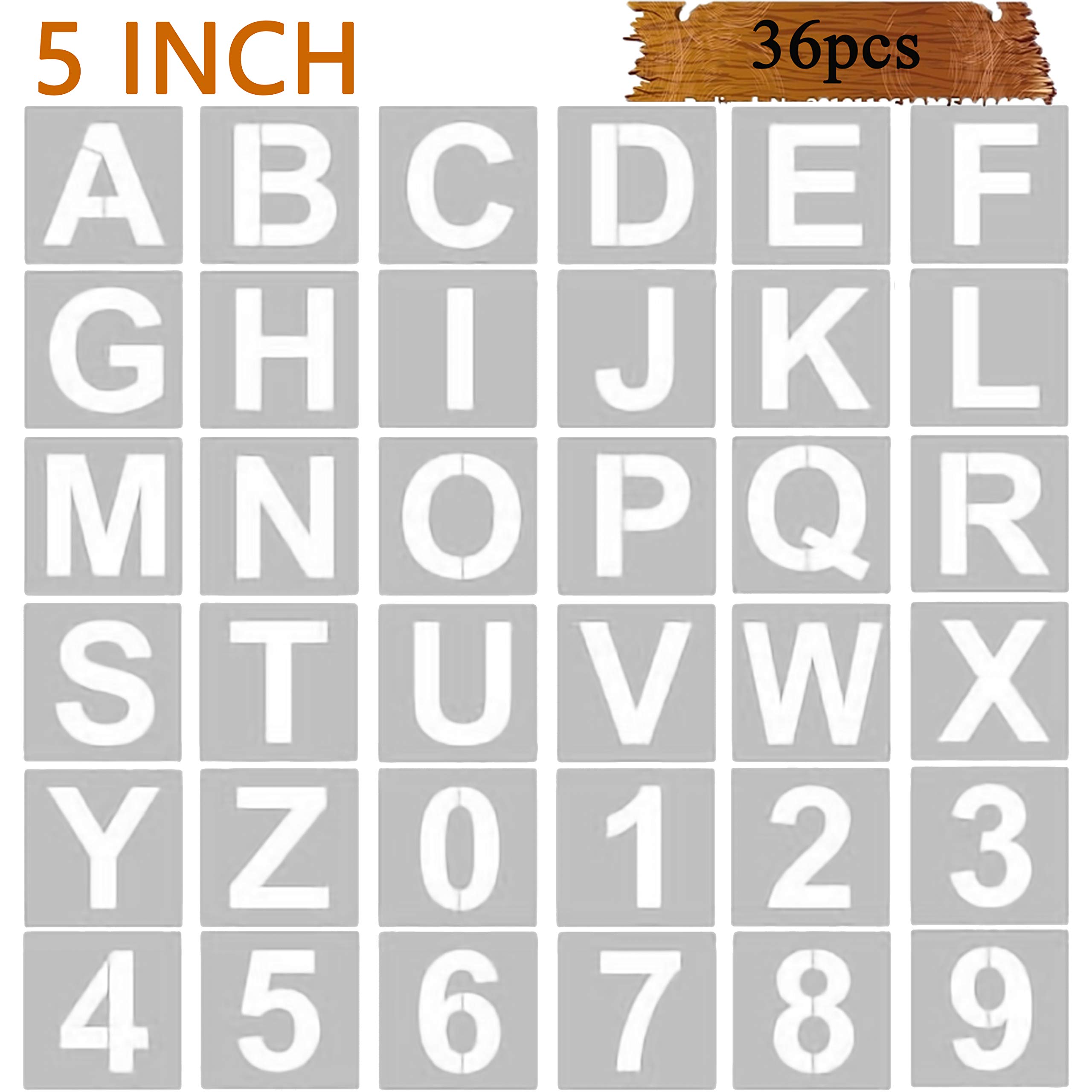 Buy Manbl 36 Pcs Alphabet Letter Stencils for Painting on Wood, 5 inch