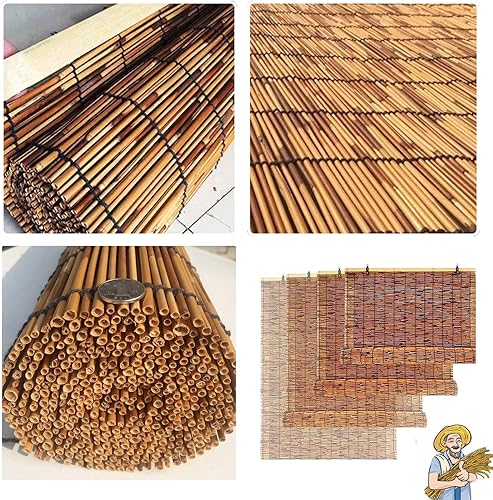 Miniatura 3 de Persianas enrollables, cortinas enrollables de bambú retro, impermeables, con varillas de bambú, para privacidad en interiores y exteriores,