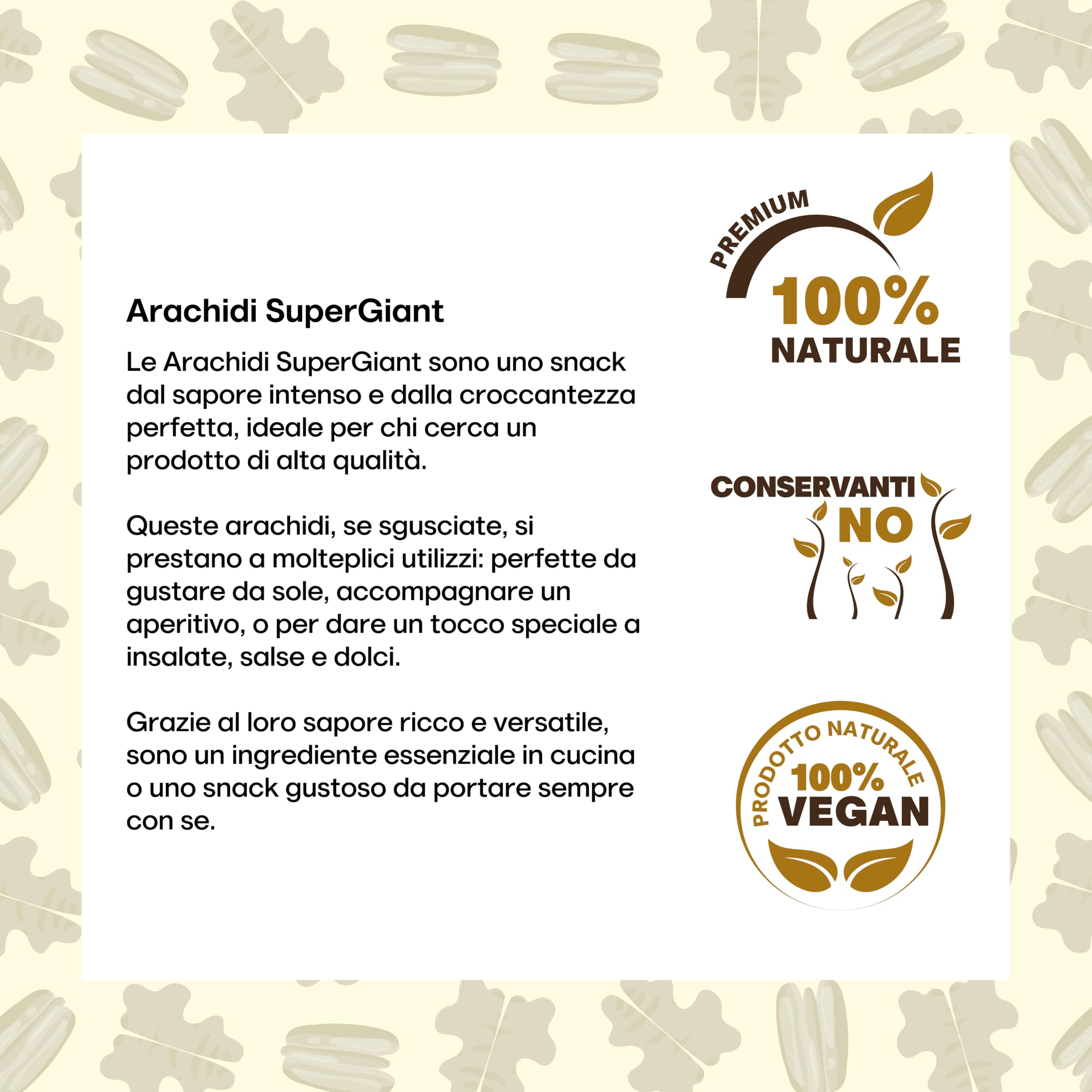 Il Contadino - Antichi Sapori | ARACHIDI SUPERGIANT | Confezione Salva Freschezza, Tostatura Frequente, Frutta Secca di Qualità Premium, No Conservanti (2 Kg)