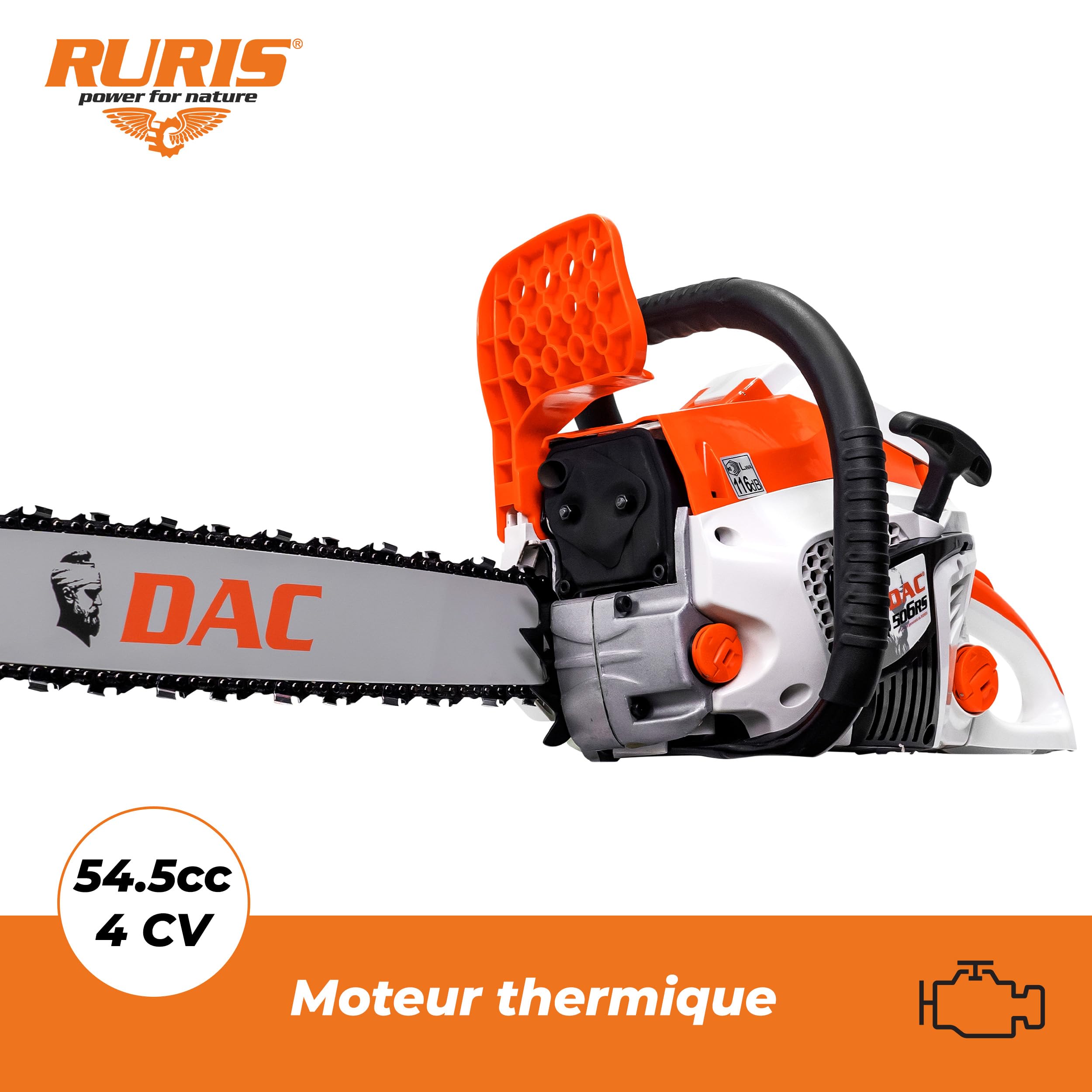 RURIS - Chainsaw DAC 506RS - TEZ 5 CP Engine - Displacement 50 CC