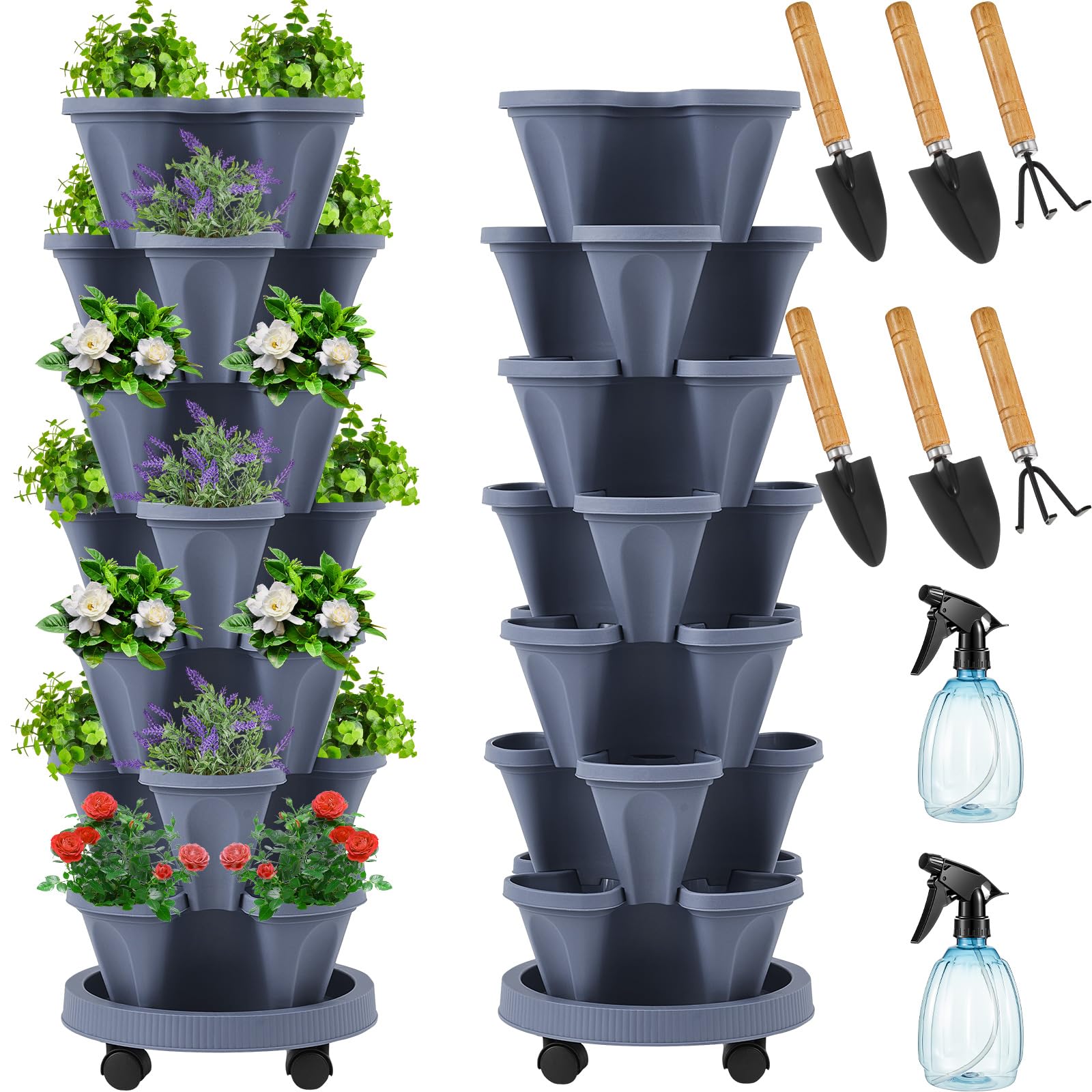 新品‼️Natural works 99Re✨FoldingXPTable BIG Amazon.com: Umigy 2 Set of 7 Tier Vertical Planter Stackable Tower
