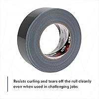 Vista 4 de 3M DT8 Industrial Strength Multi-Use Duct Tape, Black, 1.88in x 60 yd x 8 mil Thickness – Professional Grade Adhesive, 1 Pack