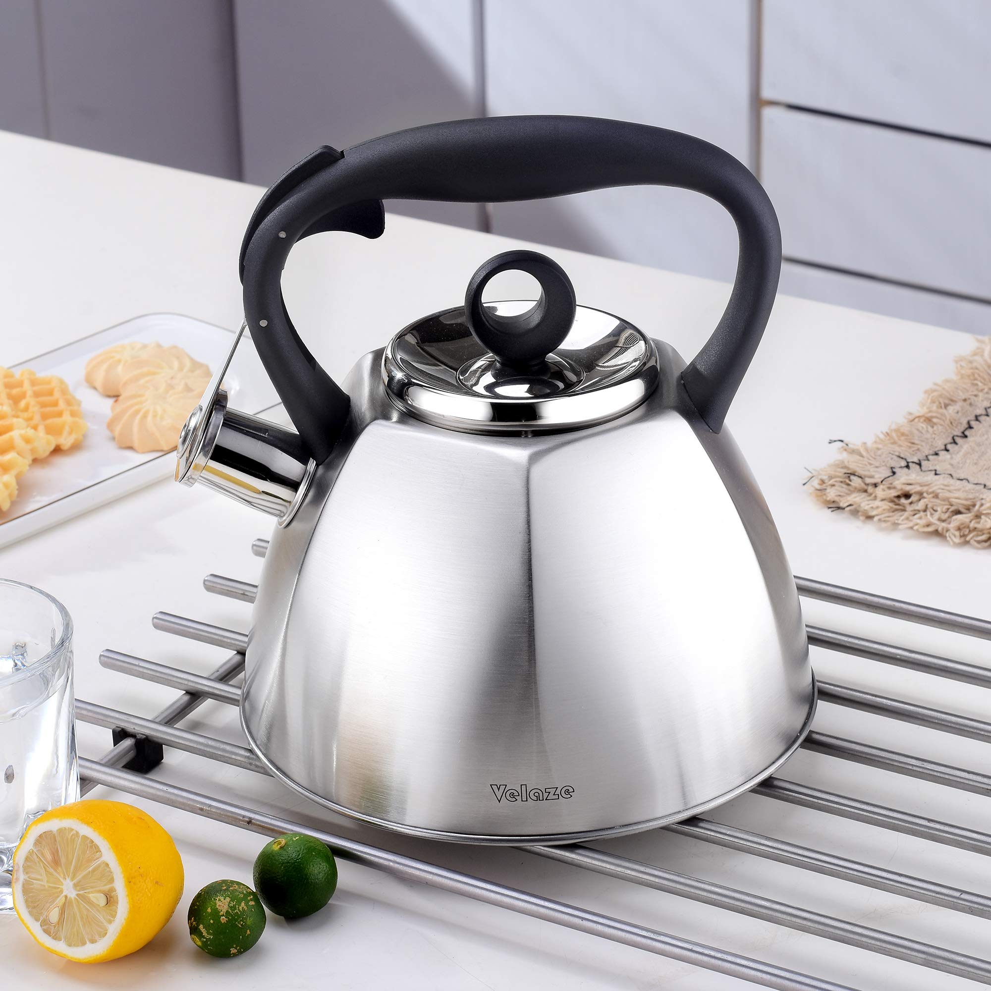 Buy Velaze Tea Kettle Stovetop Whistling, 2.5 Litre Stainless Steel Teapot Stovetop, Modern