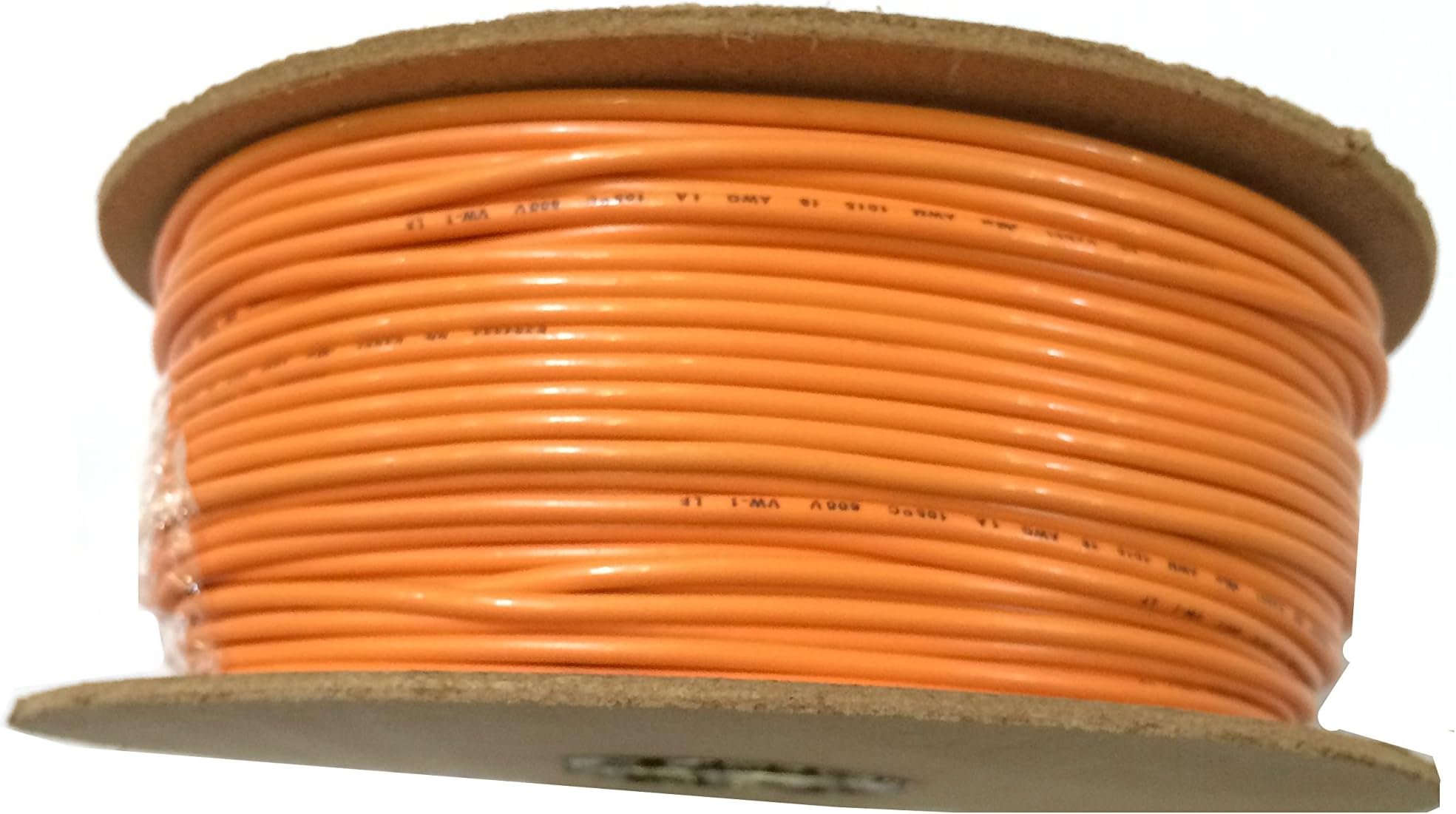 SHAMROCK CONTROLS UL1015-18AWG-ORANGE-500 FT UL 1015 Stranded Copper Wire, 18 AWG, 600V, 500', RAL 2003 Color Code, Orange