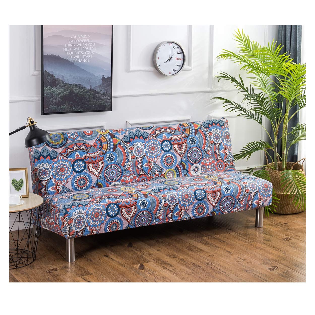 Cornasee 3 Seater Sofa Bed Covers Couch Stretchy Slipcovers,Floral Printing,M