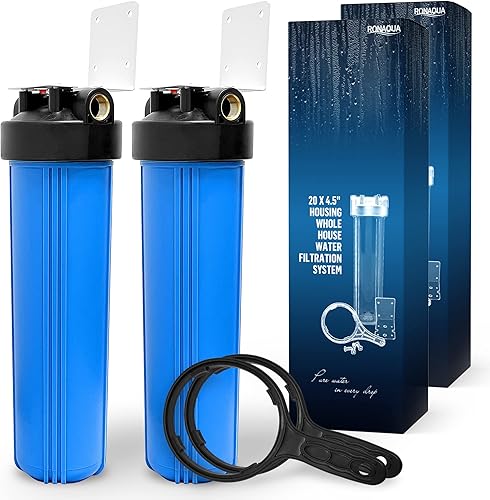 Miniatura 9 de Sistema purificador de filtro para toda la casa de 20 x 45 pulgadas de alta capacidad para agua de pozo o ciudad botón de alivio de presión puerto