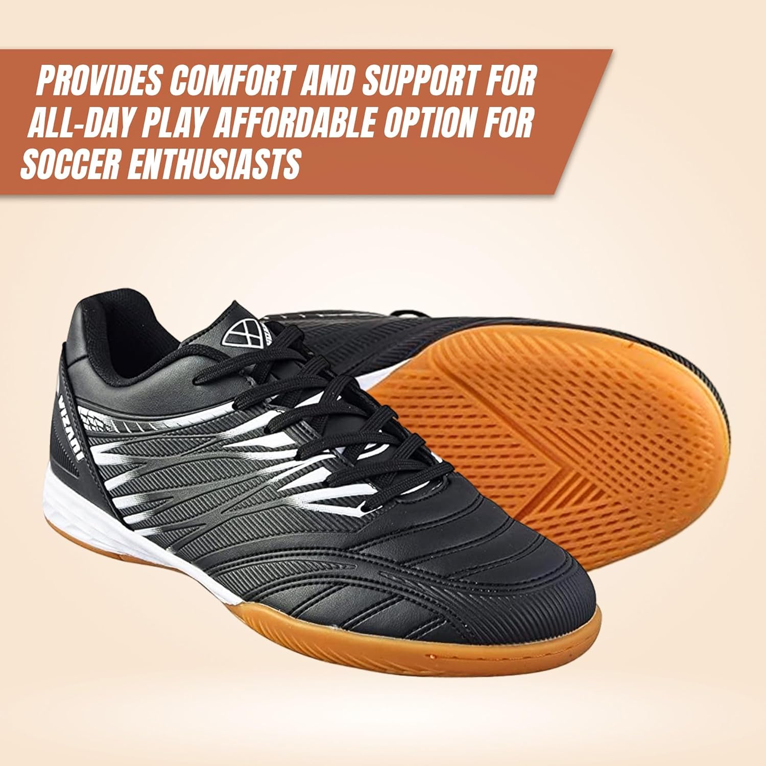 Vizari Valencia Indoor Soccer Shoes for Men and Women | Lightweight Synthetic Upper and Non-Marking Rubber Outsole for Enhanced Agility | Traction On Futsal and Indoor Soccer Fields - Image 4