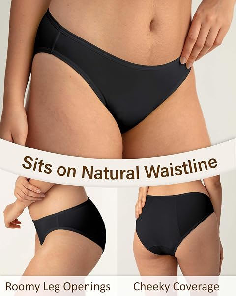 Neione Bragas Menstruales Mujer Flujo Abundante Braguita Bikini de Modal - 5