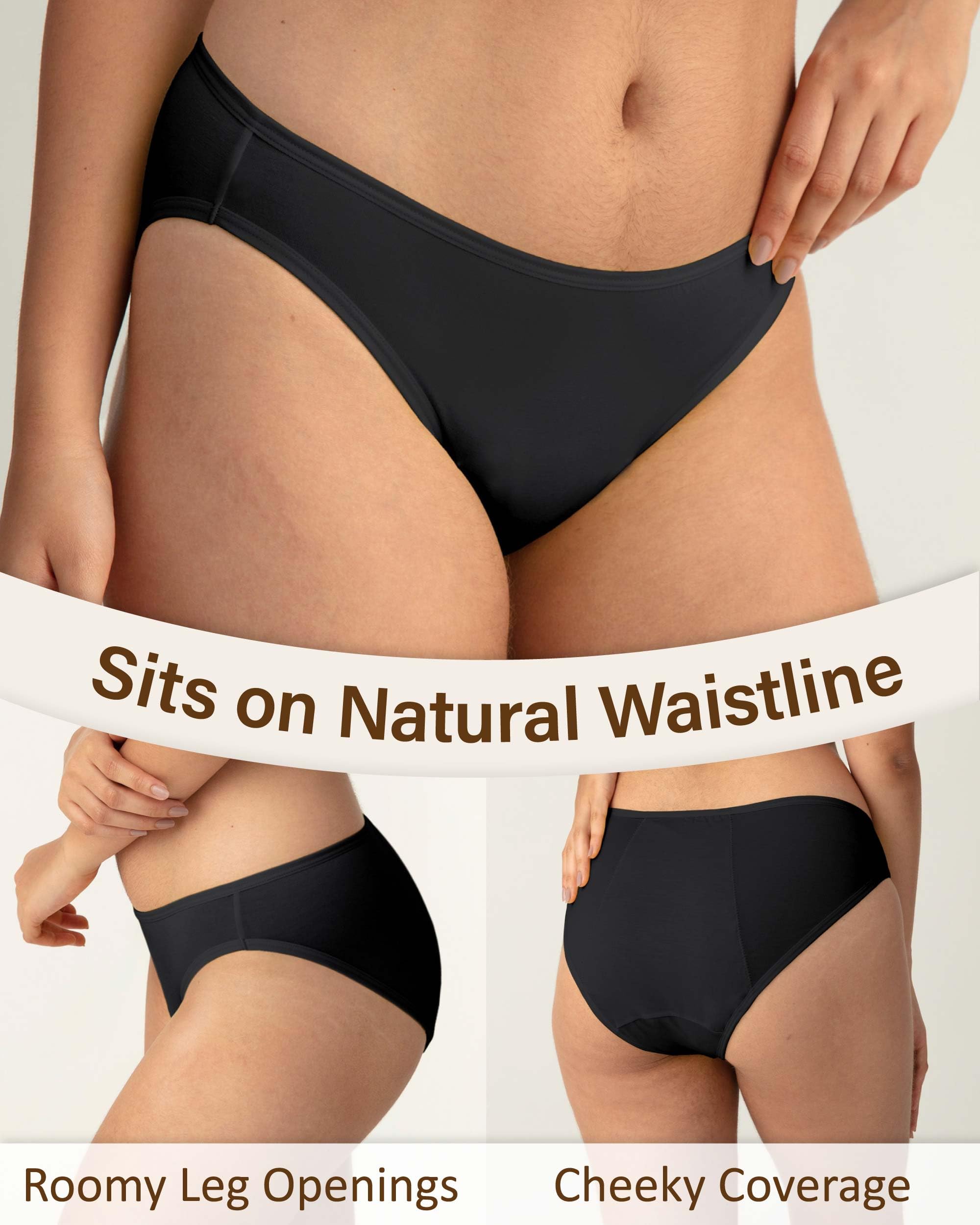 Neione Bragas Menstruales Mujer Flujo Abundante Braguita Bikini de Modal — view 5
