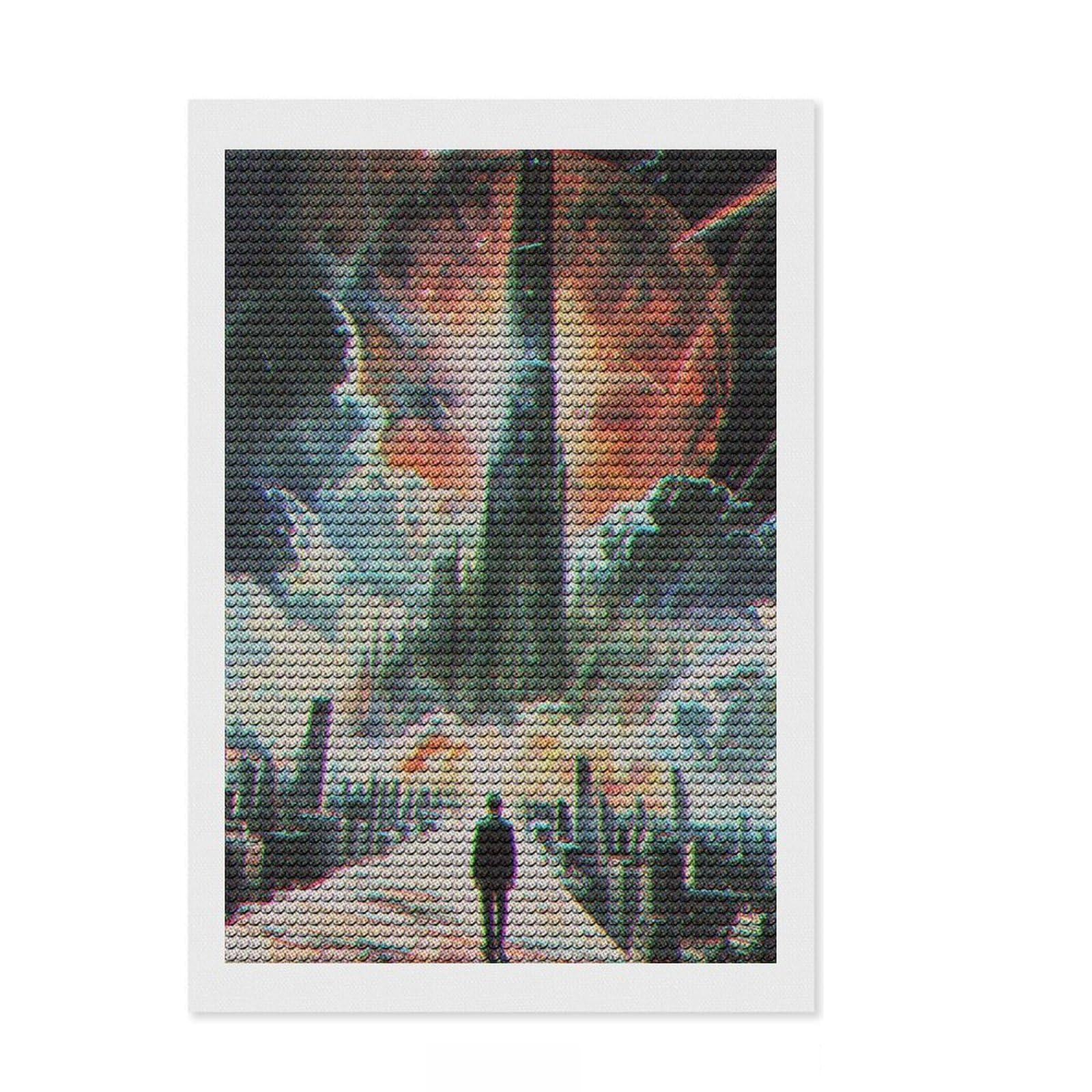 Junmoney City Space Diamond Art Kit 8"x12", for Creative Relaxation, Bedroom Decor, Simple to Start, Thoughtful Handmade Gift