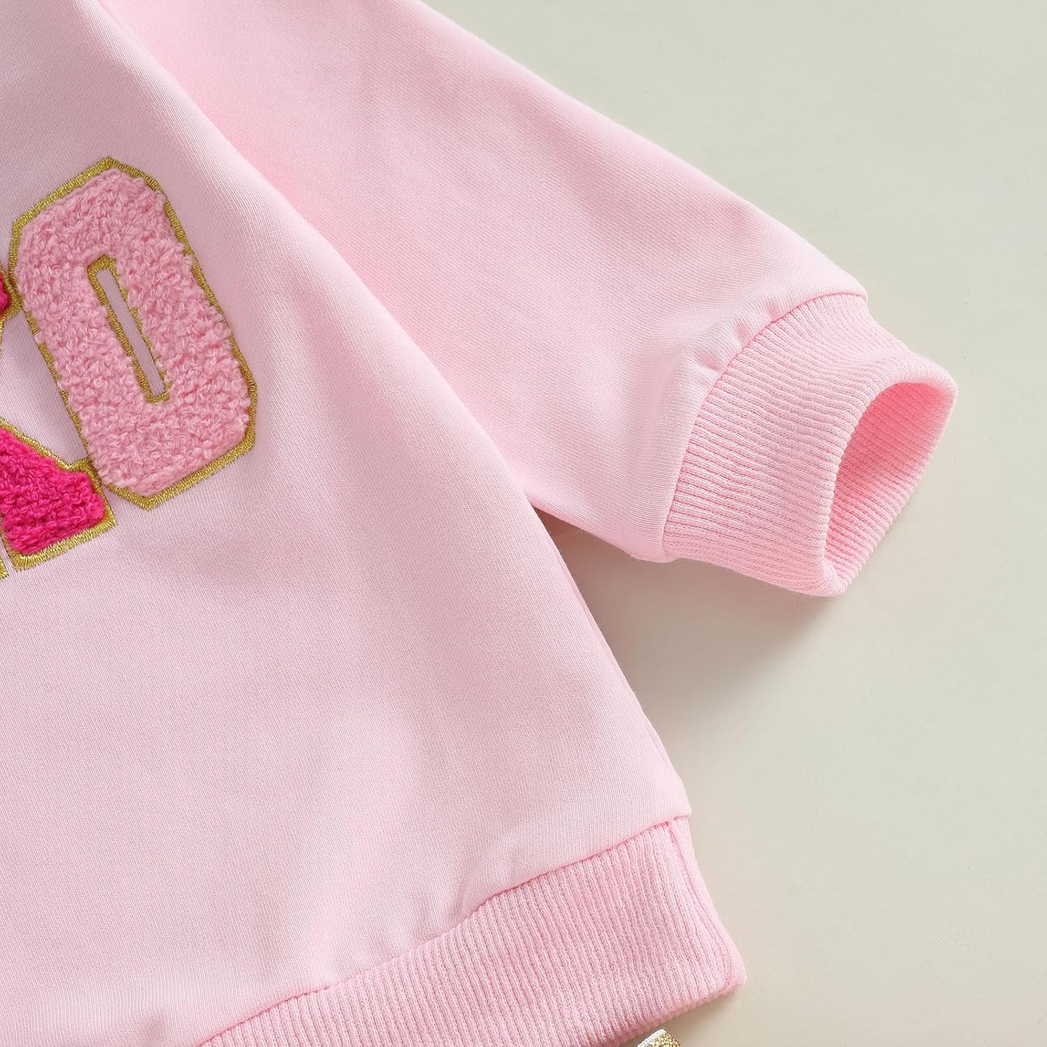 SAYOO Toddler Baby Girls Valentine's Outfits Be Mine and Bow Embroidery Sweatshirt Tops+Rainbow Tutu Skirt 2Pcs Clothes - Image 5