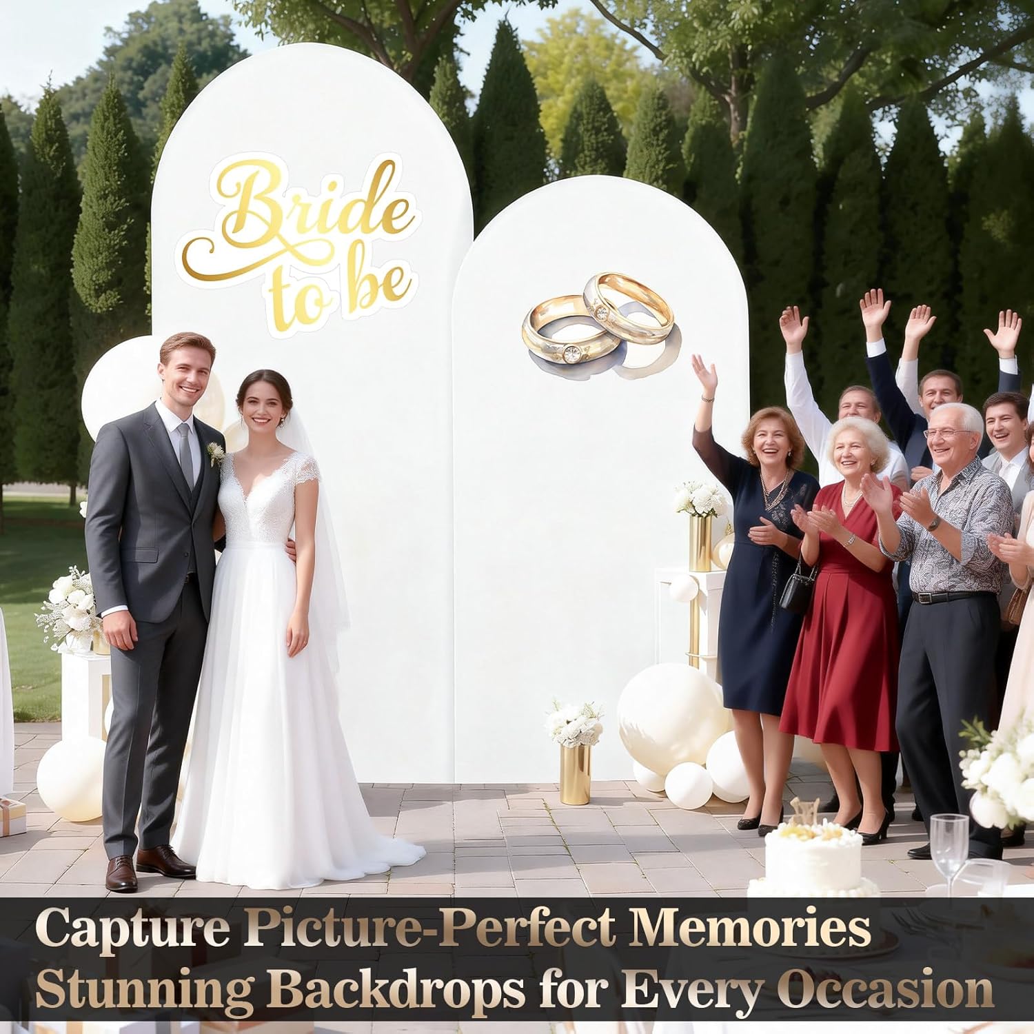 Arch Backdrop Stand Outdoor Indoor 5.9FT DIY White Wedding Backdrop Arch Frame, Open Cardboard Balloon Arches Foam Board Photo Background for Birthday Baby Shower 2026 New Year Graduation Party Decor