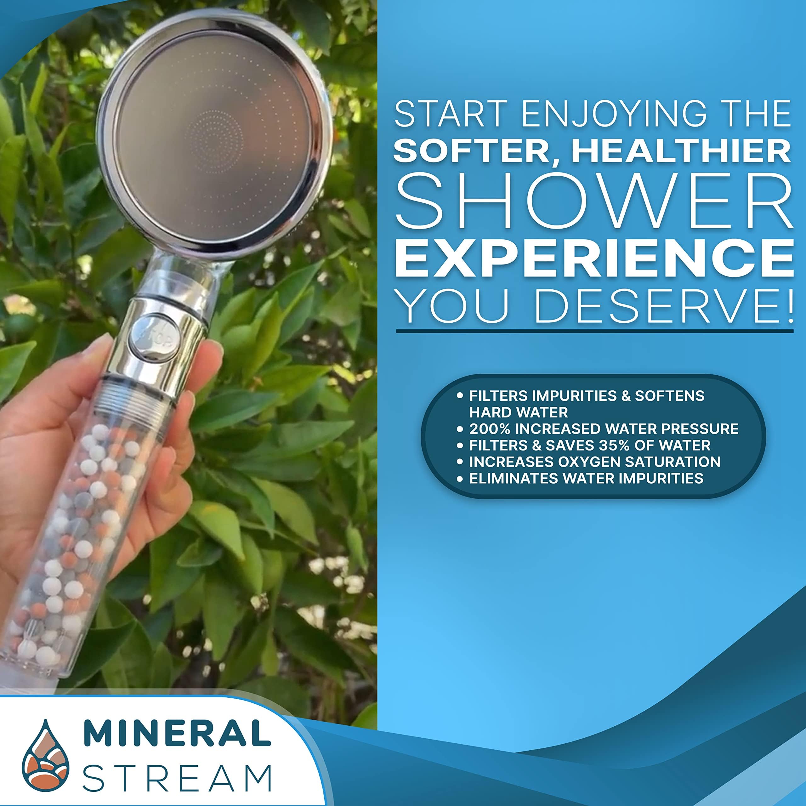 MineralStream Ionic Shower Head 2.0 + Hose | Ecowater Spa