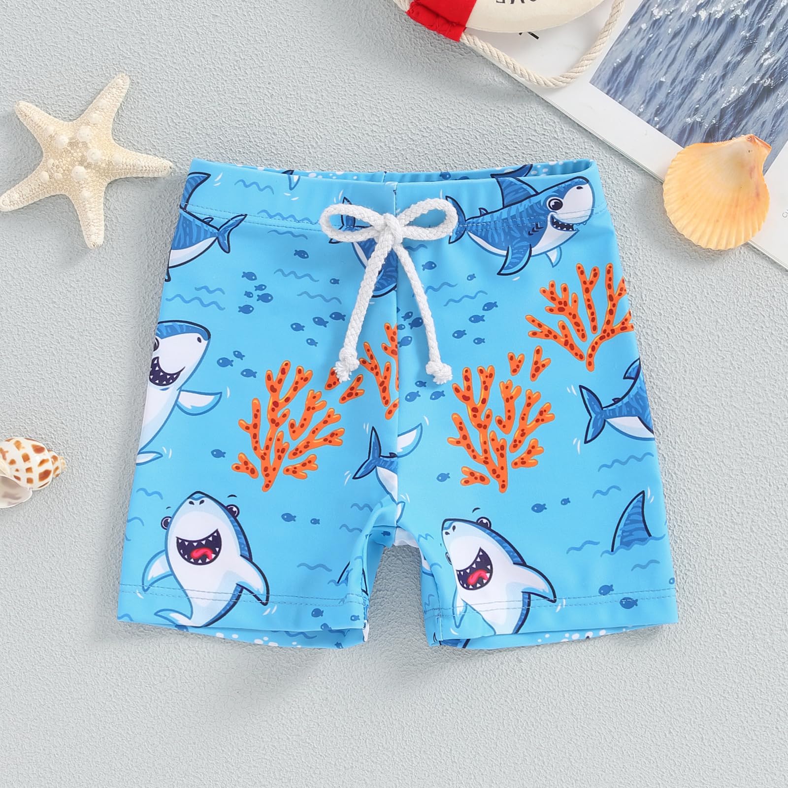 Baby Boy Swimsuit Toddler Baby Boy Beach Swim Shorts Bathing Suitt Swimsuit Swimwear Shorts Boys Swim Trunks (sd-Shark Blue,18-24 Months)