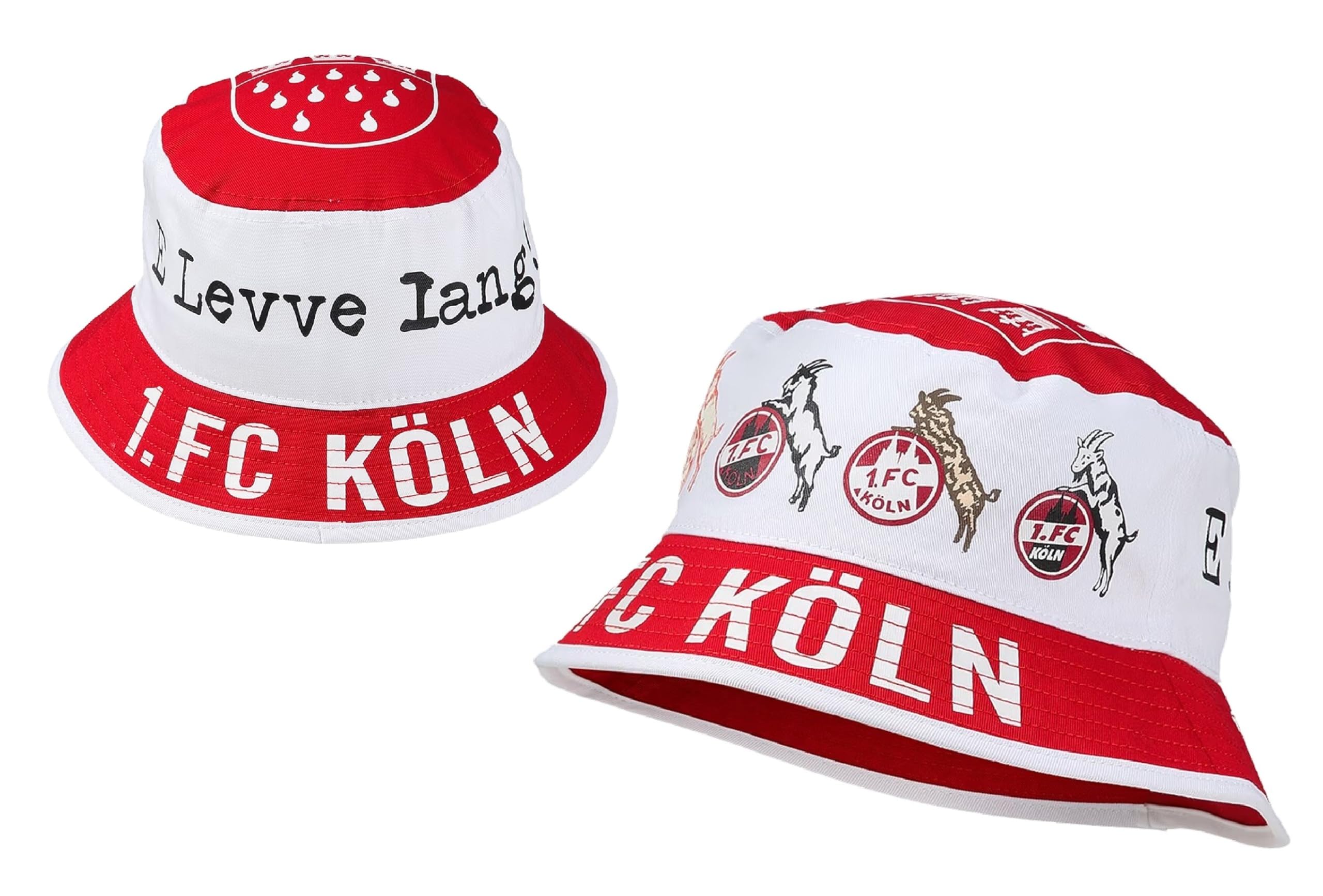 1. FC Köln Fischerhut - Vereinsstr. - Sommerhut rot-weiß Sonnenhut Unisex Hut Schlapphut - Plus Lesezeichen I Love Köln
