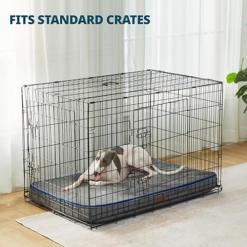 Vista 5 de Cama grande para perros de espuma viscoelástica, camas ortopédicas de 4 pulgadas de grosor para perros grandes, cama impermeable para perros