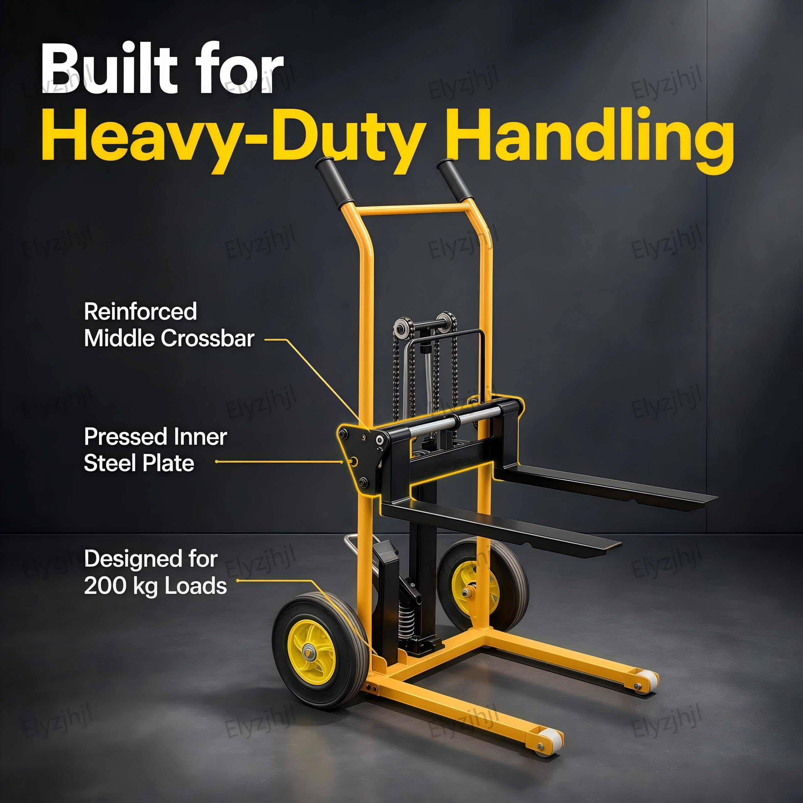 Carretilla Elevadora de PaletS Apiladores Apilador de ElevacióN Materiales | Sistema de ElevacióN con Pedal Manual Capacidad 200 kg Altura MáXima 900 mm Carretilla Elevadora Transporte MóVil Horquilla
