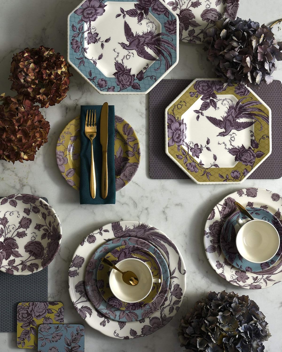 Portmeirion Home & Gifts KINTE83090 Octagonal Plate, Ceramic, Teal - Image 5