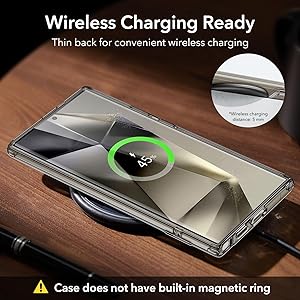 ESR for Samsung Galaxy S24 Ultra Phone Case, 3 Stand Modes Kickstand for S24 Ultra Cover, Military-Grade Drop Protection, Slim Fit, Boost Series Case, Clear Grey